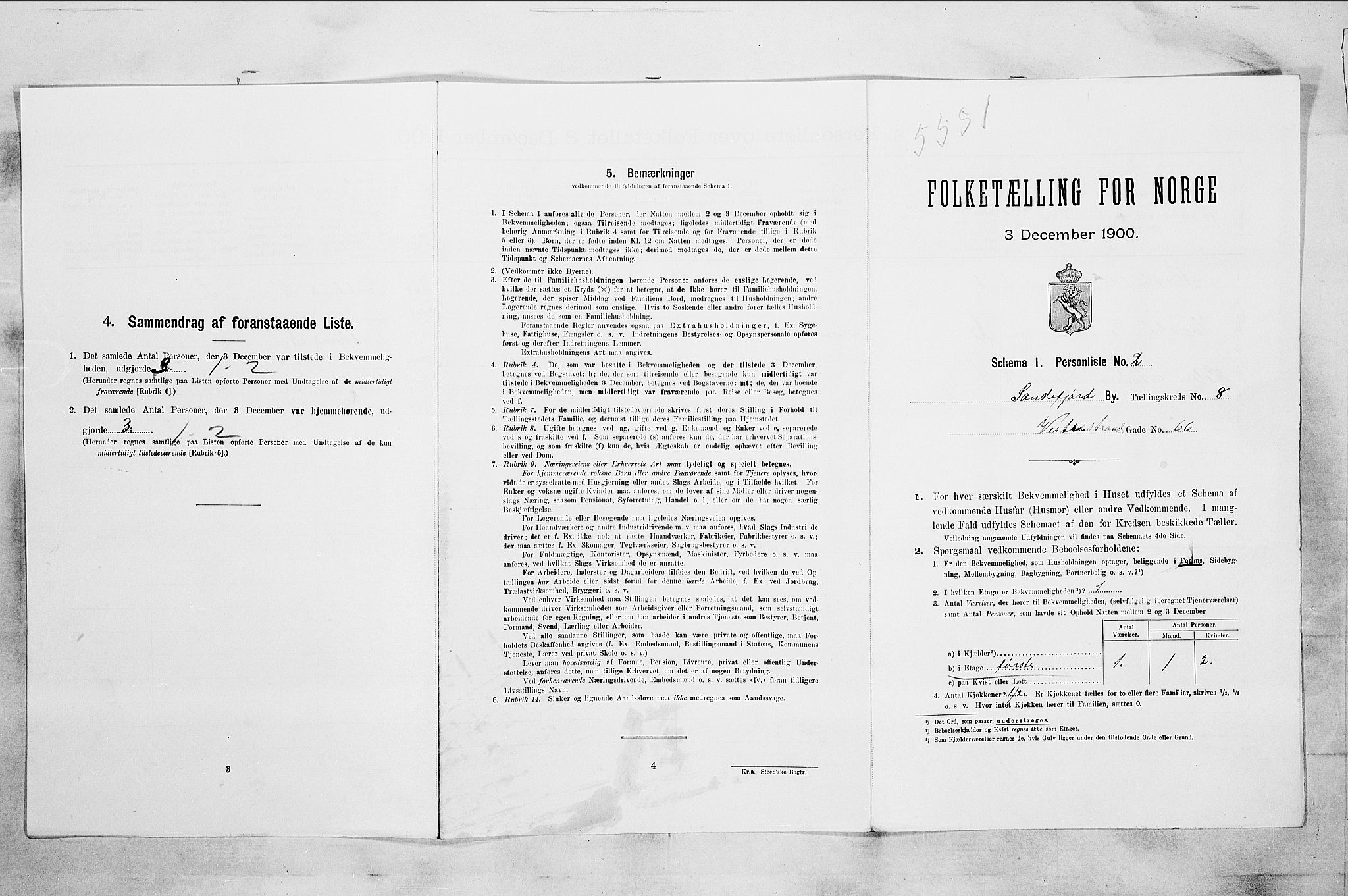 RA, Folketelling 1900 for 0706 Sandefjord kjøpstad, 1900, s. 3049