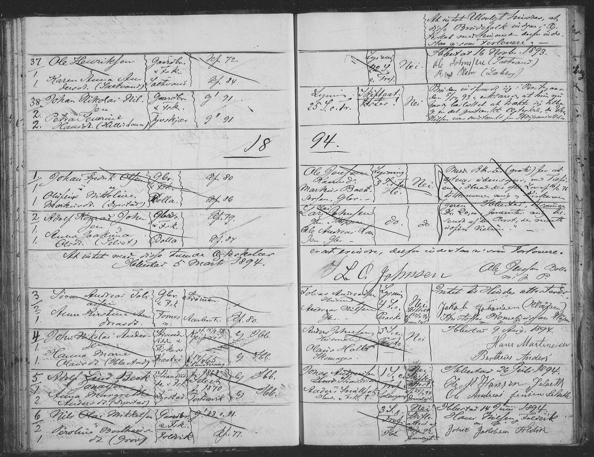 Ibestad sokneprestembete, AV/SATØ-S-0077/I/Ie/L0066: Lysningsprotokoll nr. 66, 1888-1904