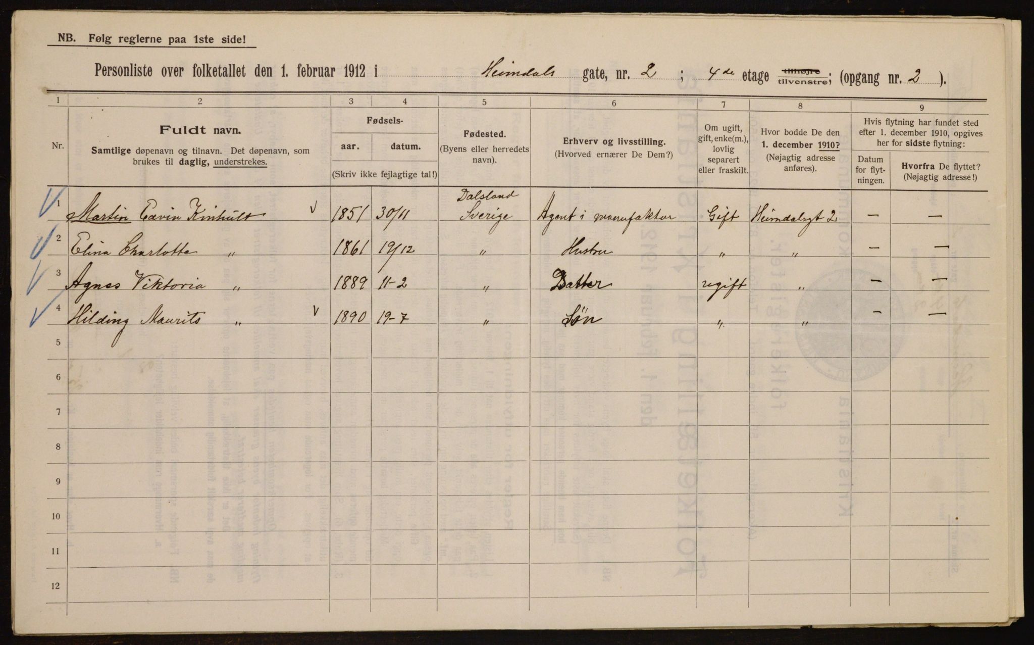 OBA, Kommunal folketelling 1.2.1912 for Kristiania, 1912, s. 36982