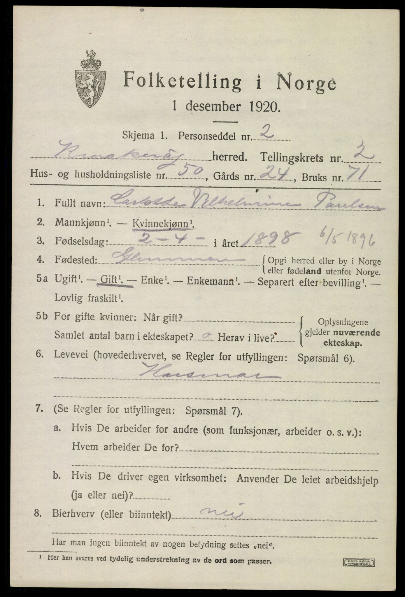 SAO, Folketelling 1920 for 0133 Kråkerøy herred, 1920, s. 3342