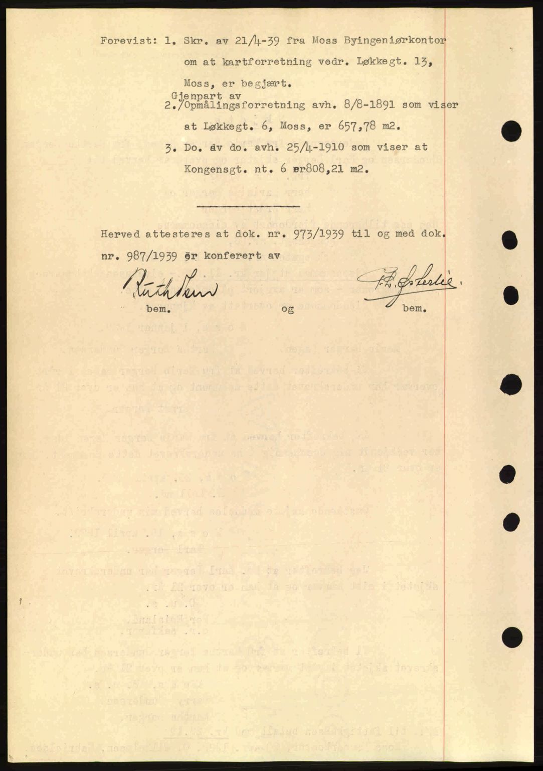 Moss sorenskriveri, SAO/A-10168: Pantebok nr. A5, 1938-1939, Dagboknr: 987/1939