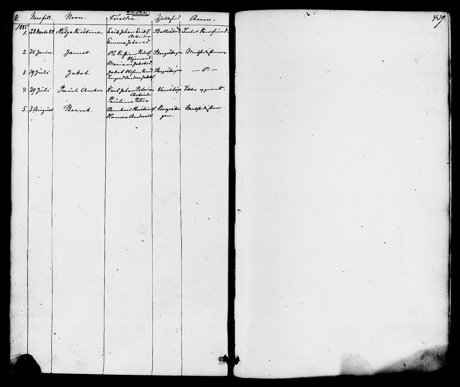 Gjerpen kirkebøker, AV/SAKO-A-265/F/Fa/L0009: Ministerialbok nr. I 9, 1872-1885, s. 439