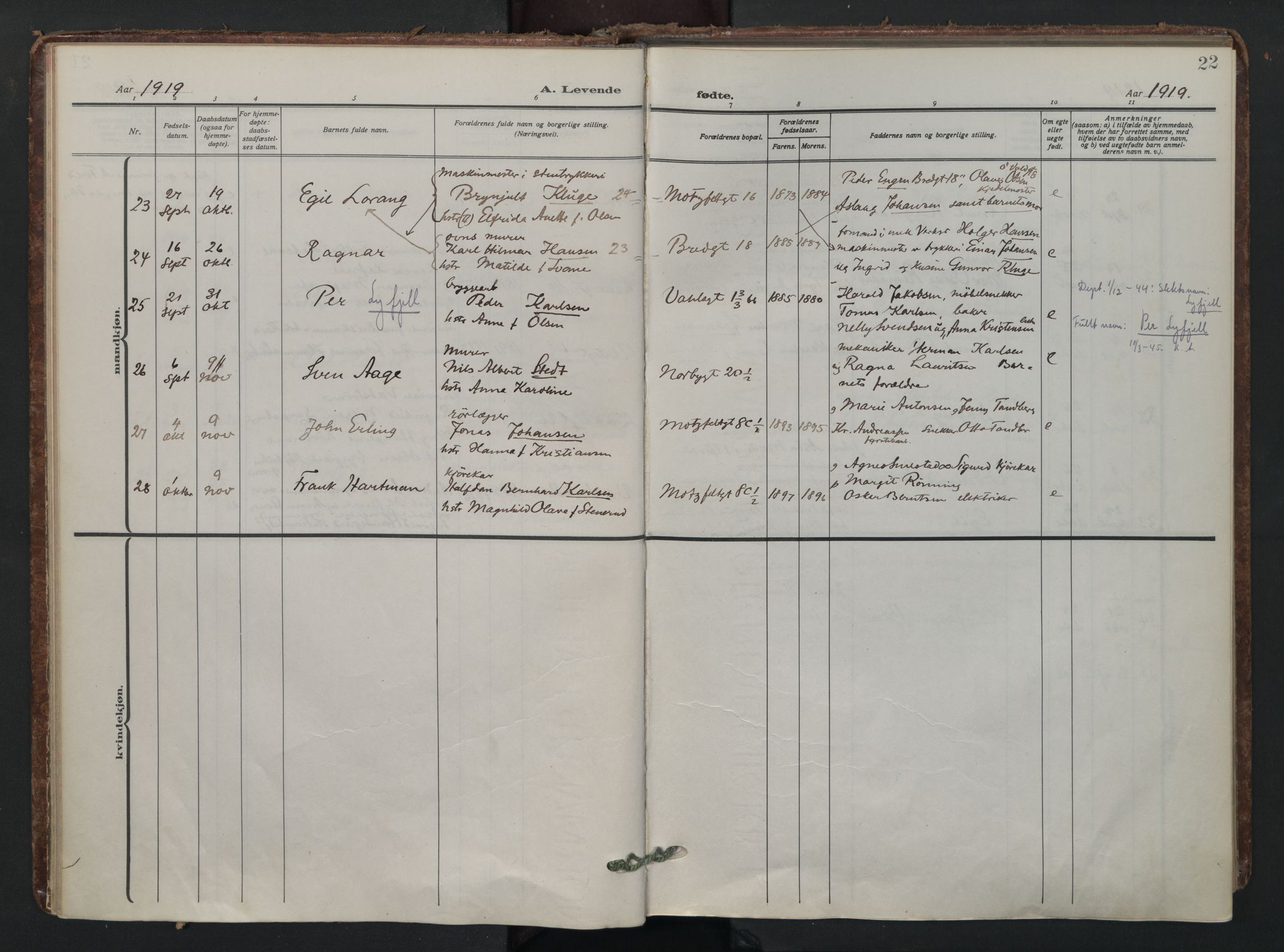 Wexel prestekontor Kirkebøker, AV/SAO-A-10879/F/L0001: Ministerialbok nr. 1, 1917-1930, s. 22