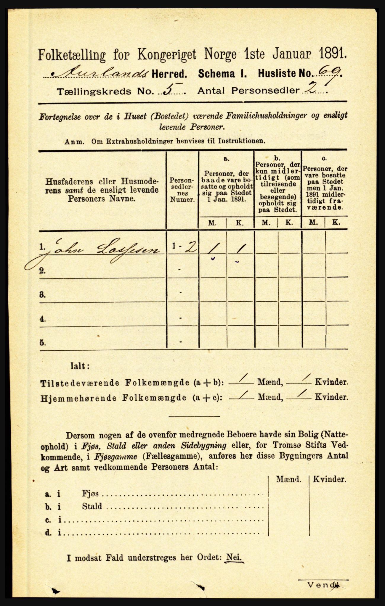 RA, Folketelling 1891 for 1421 Aurland herred, 1891, s. 1777