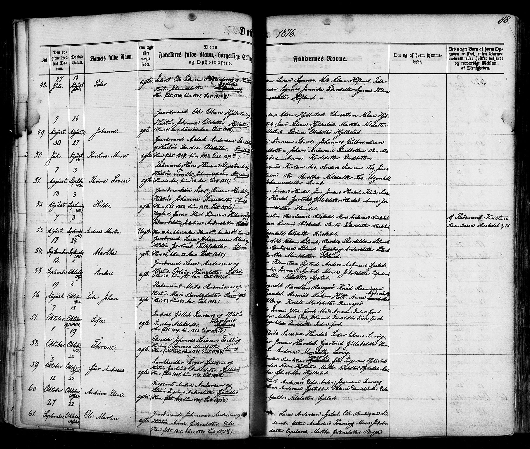 Hyllestad sokneprestembete, AV/SAB-A-80401: Ministerialbok nr. A 1, 1861-1886, s. 88