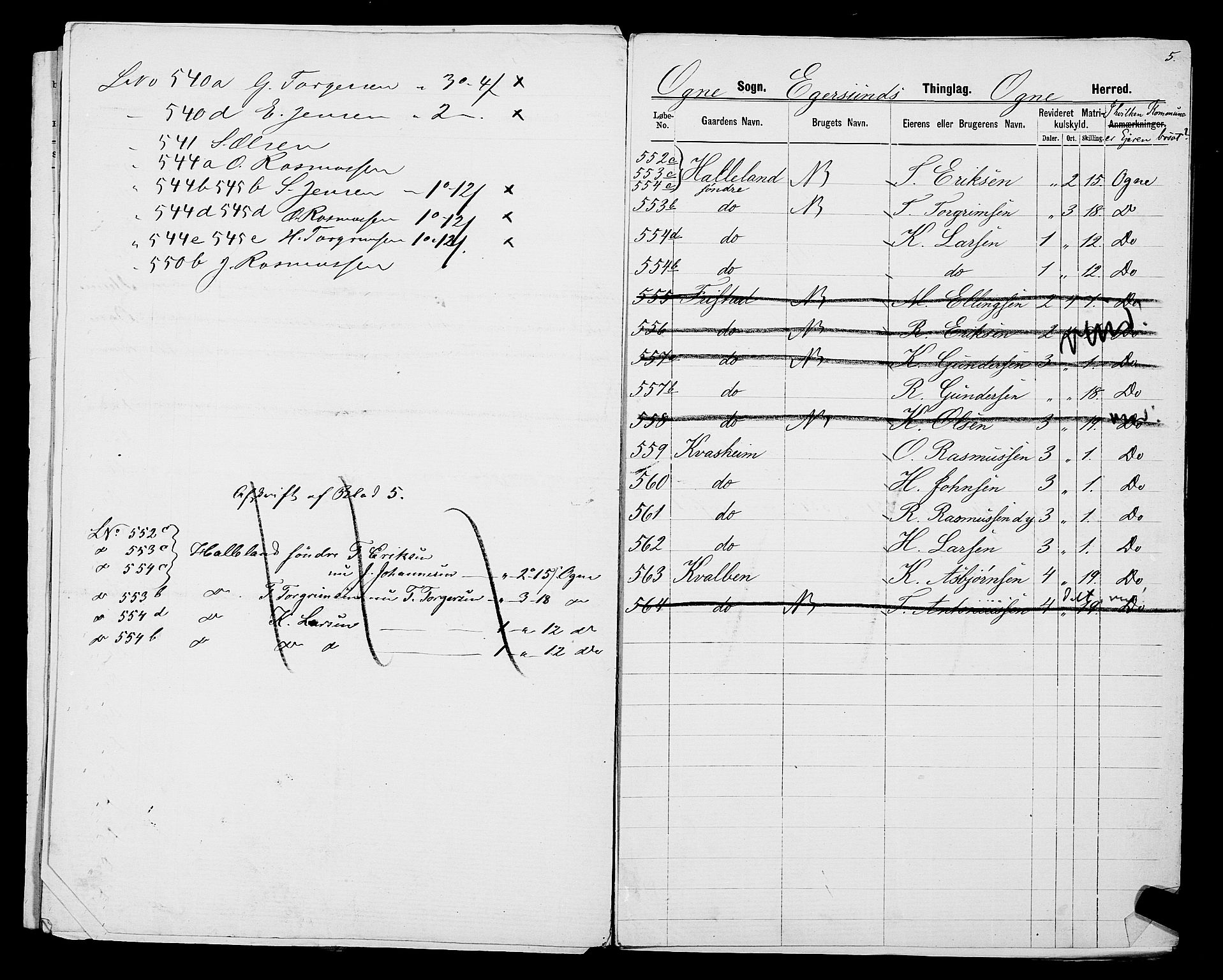 SAST, Folketelling 1875 for 1116L Eigersund prestegjeld, Eigersund landsokn og Ogna sokn, 1875, s. 66