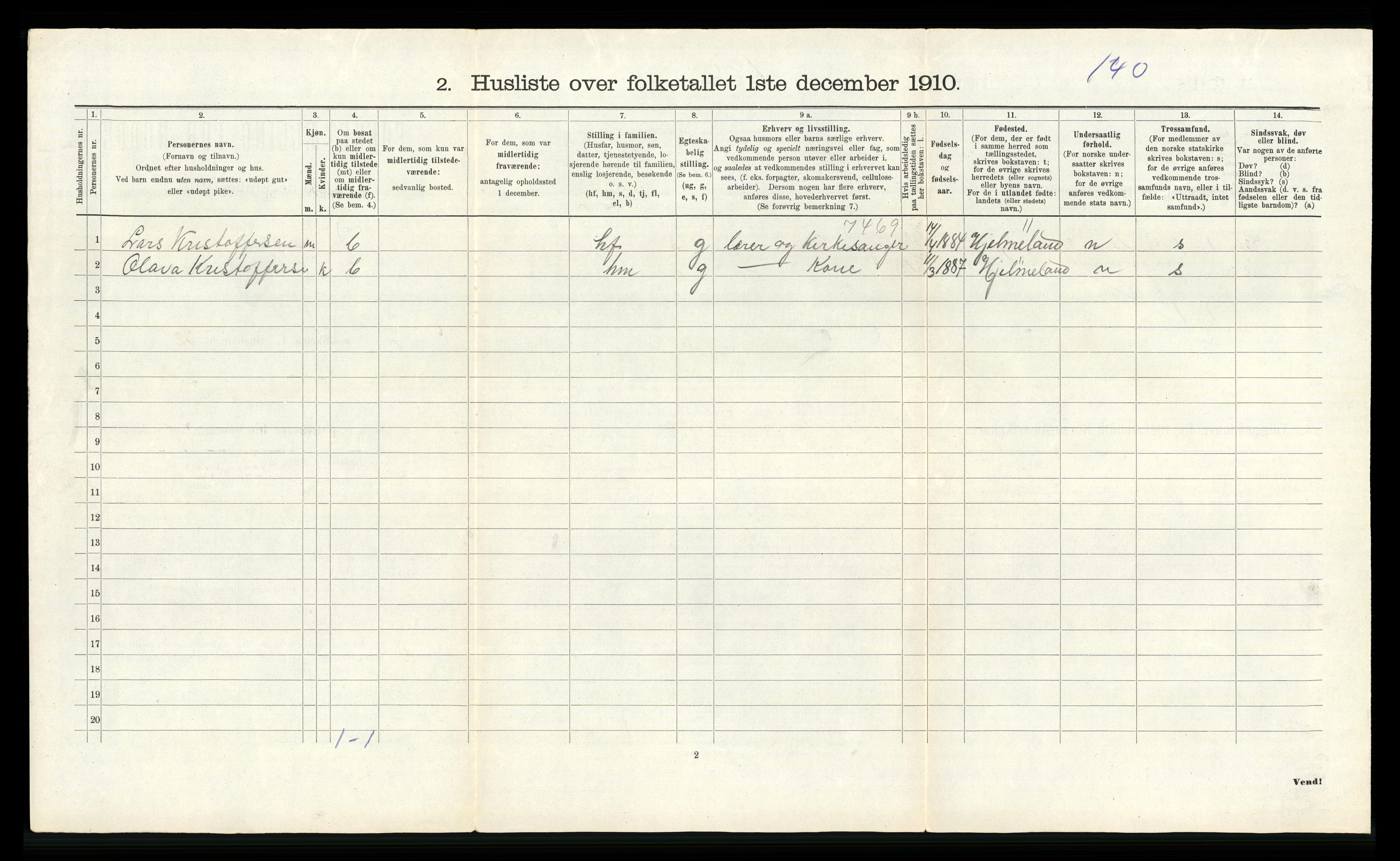 RA, Folketelling 1910 for 1132 Fister herred, 1910, s. 89