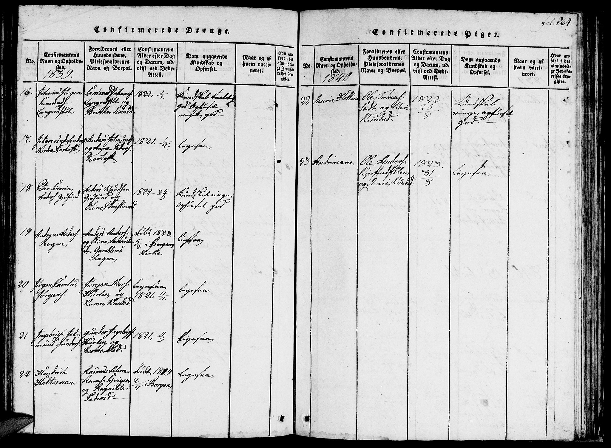 Ministerialprotokoller, klokkerbøker og fødselsregistre - Møre og Romsdal, SAT/A-1454/536/L0506: Klokkerbok nr. 536C01, 1818-1859, s. 264