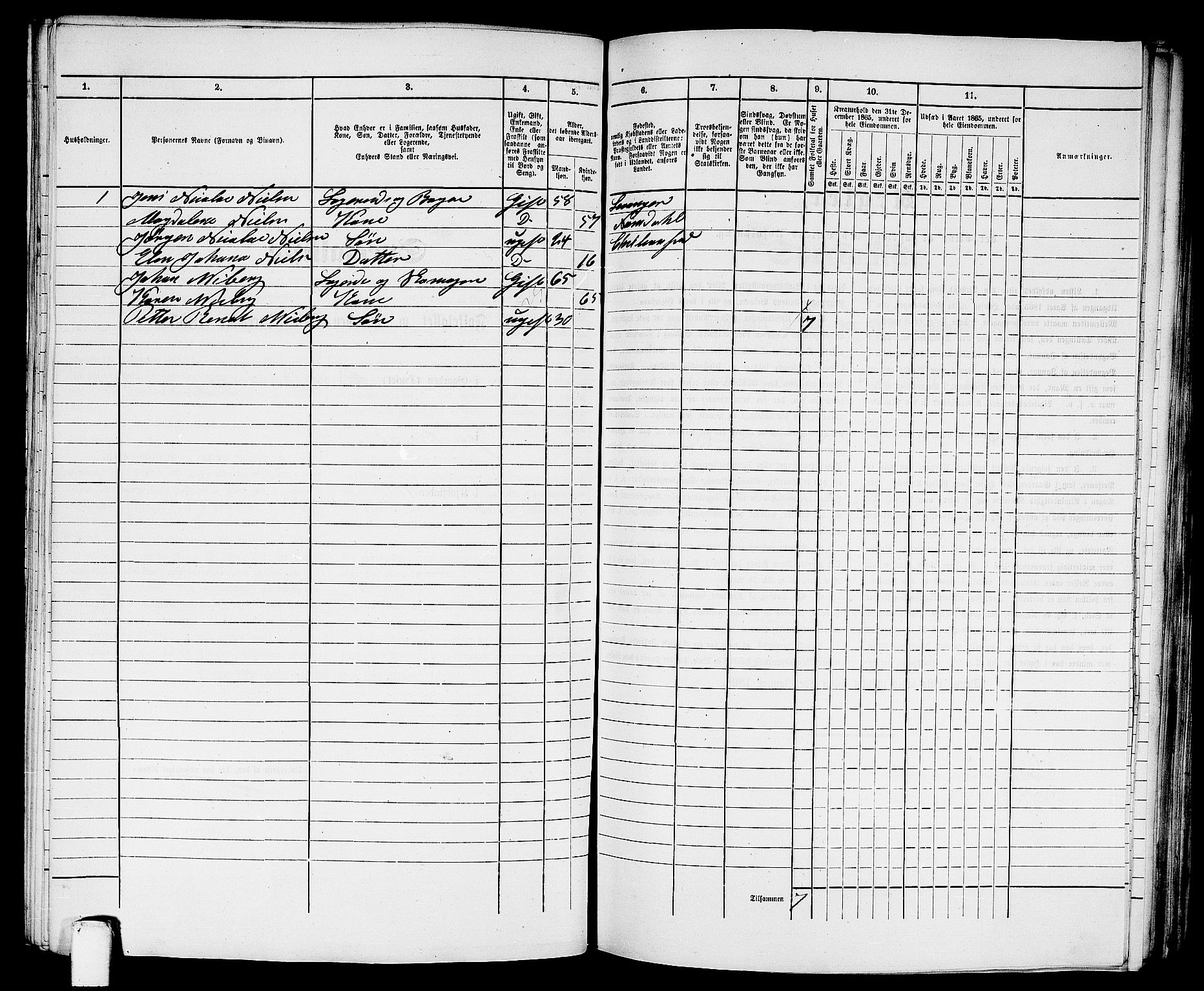 RA, Folketelling 1865 for 1503B Kristiansund prestegjeld, Kristiansund kjøpstad, 1865, s. 780