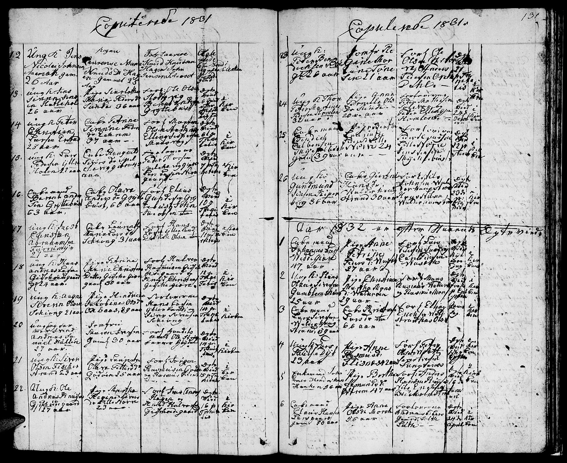 Ministerialprotokoller, klokkerbøker og fødselsregistre - Møre og Romsdal, SAT/A-1454/528/L0425: Klokkerbok nr. 528C06, 1827-1840, s. 131