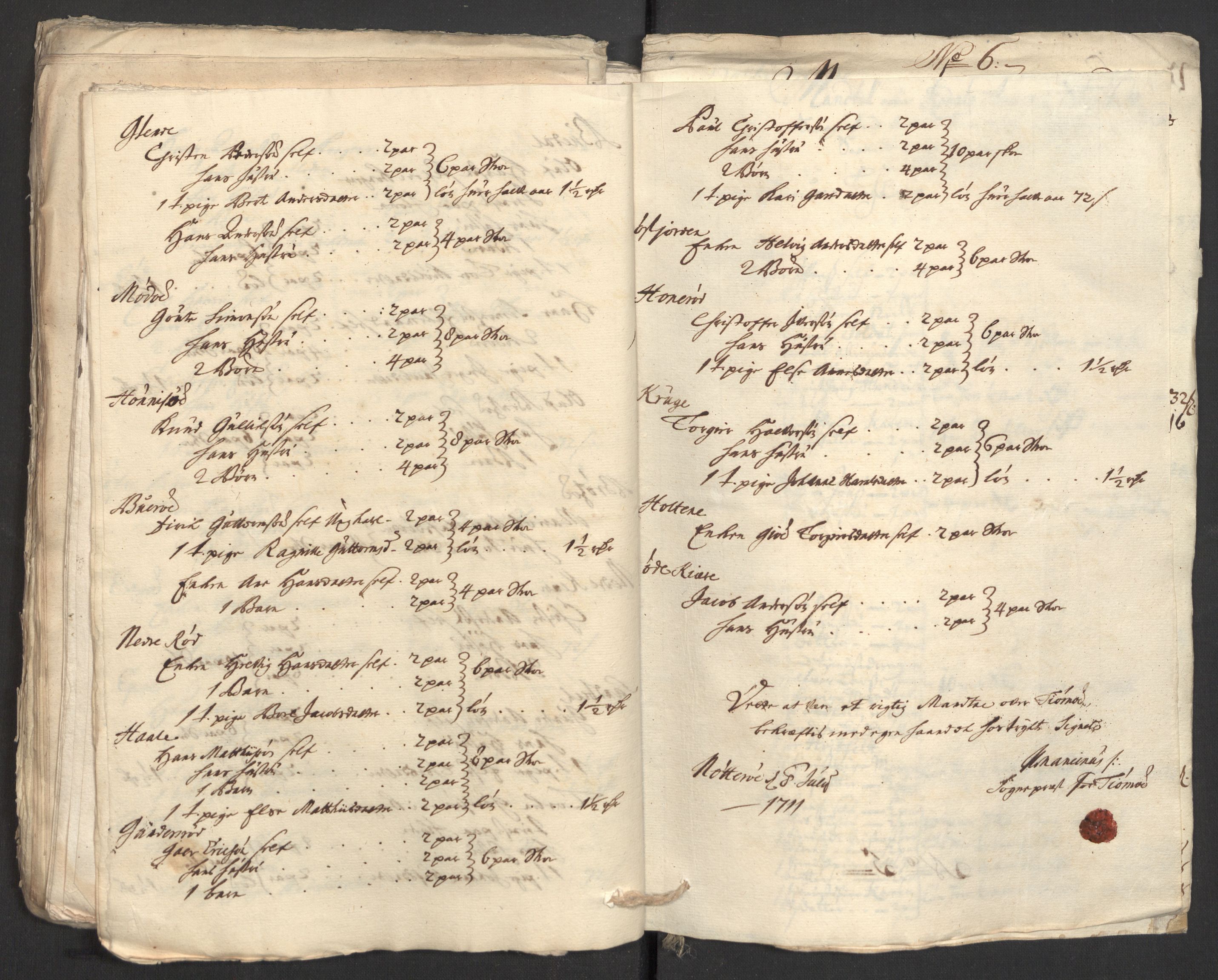 Rentekammeret inntil 1814, Reviderte regnskaper, Fogderegnskap, RA/EA-4092/R33/L1982: Fogderegnskap Larvik grevskap, 1711, s. 245
