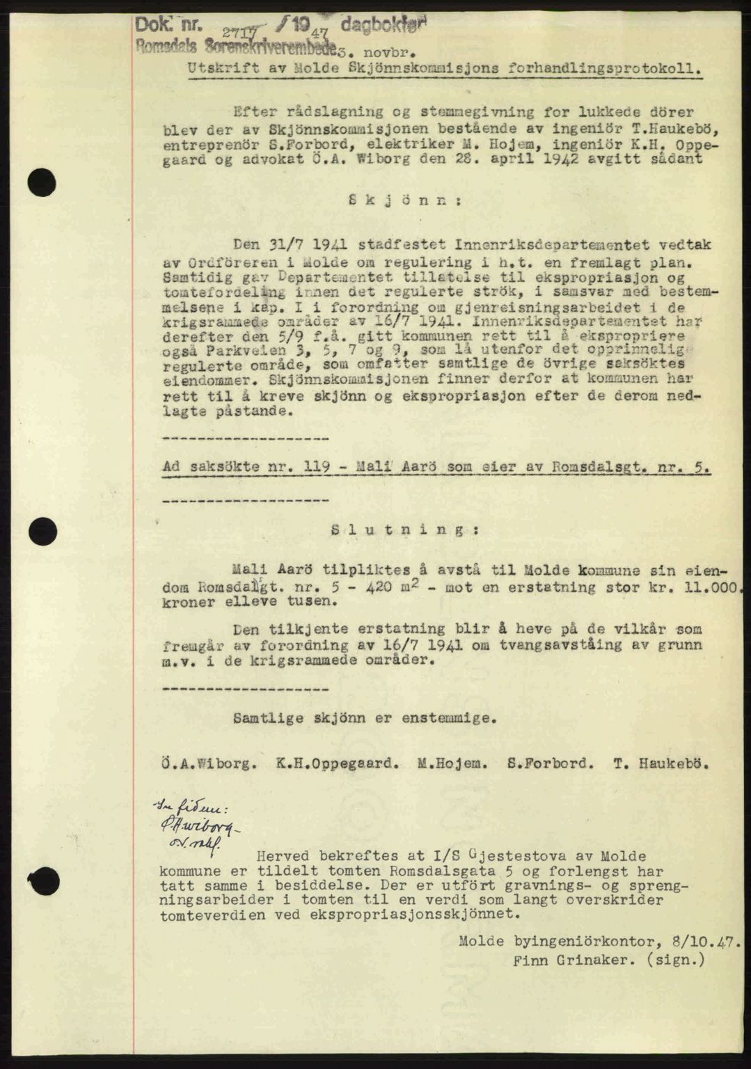 Romsdal sorenskriveri, SAT/A-4149/1/2/2C: Pantebok nr. A24, 1947-1947, Dagboknr: 2717/1947