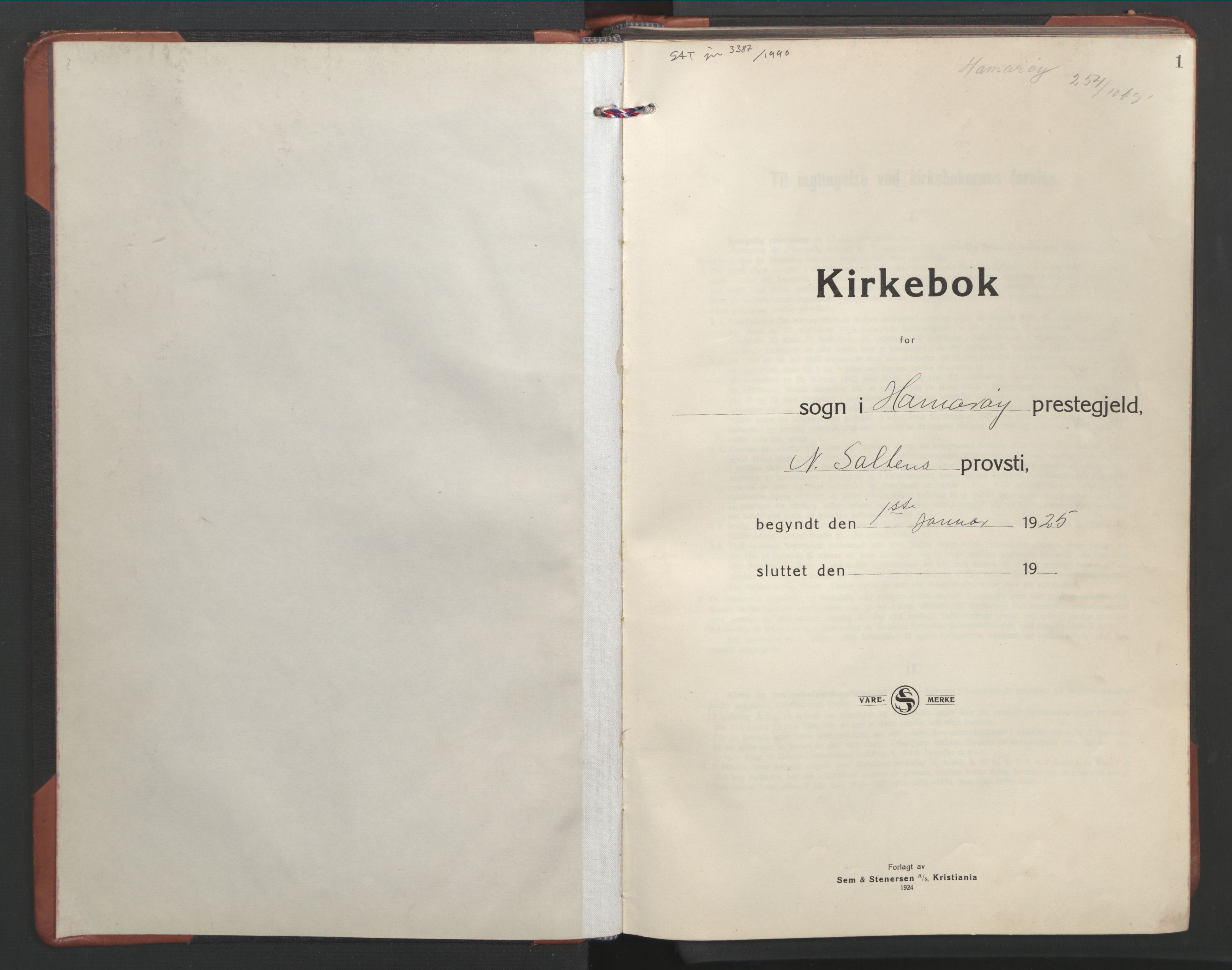 Ministerialprotokoller, klokkerbøker og fødselsregistre - Nordland, SAT/A-1459/859/L0862: Klokkerbok nr. 859C08, 1925-1936, s. 1