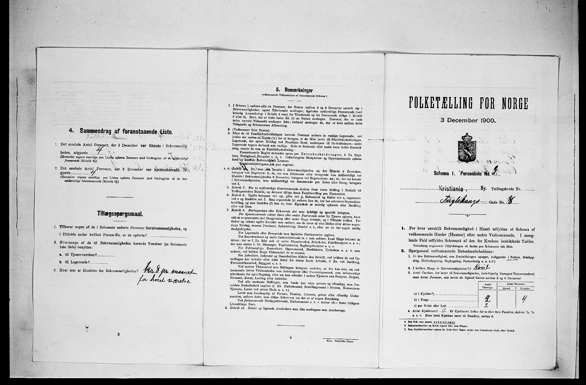 SAO, Folketelling 1900 for 0301 Kristiania kjøpstad, 1900, s. 26619