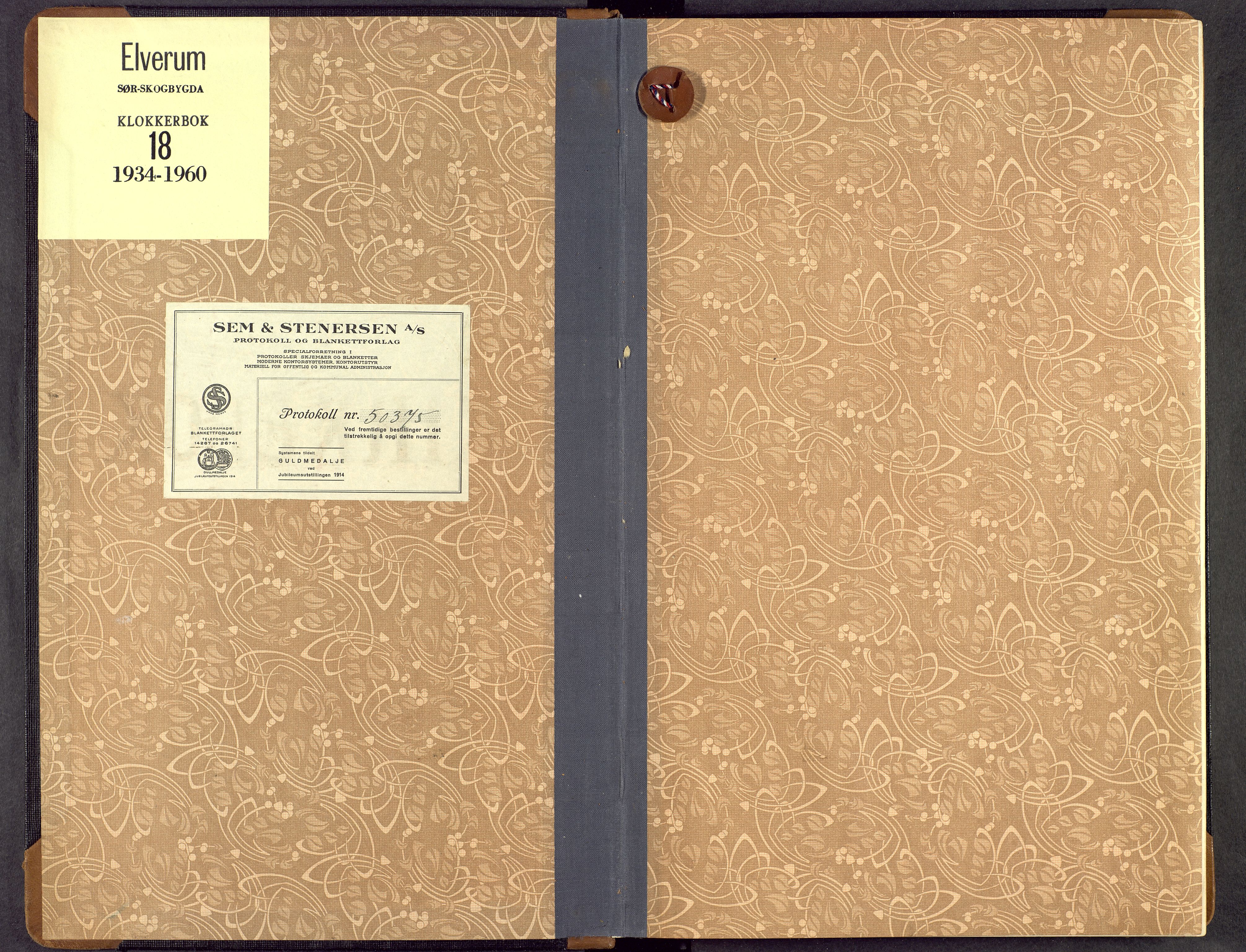 Elverum prestekontor, SAH/PREST-044/H/Ha/Hab/L0018: Klokkerbok nr. 18, 1934-1960
