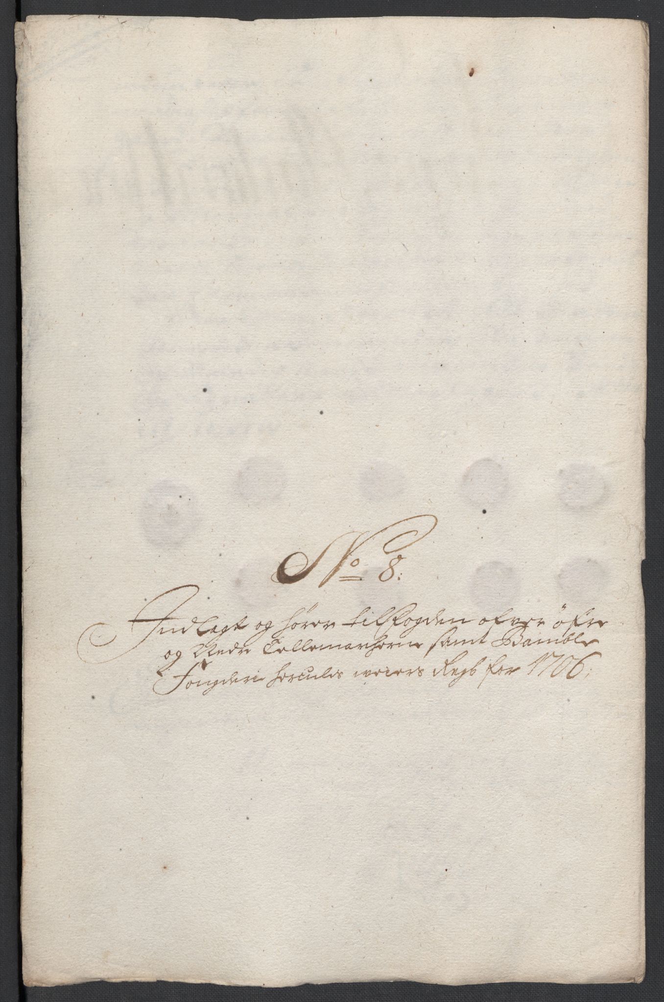 Rentekammeret inntil 1814, Reviderte regnskaper, Fogderegnskap, RA/EA-4092/R36/L2116: Fogderegnskap Øvre og Nedre Telemark og Bamble, 1706-1707, s. 89