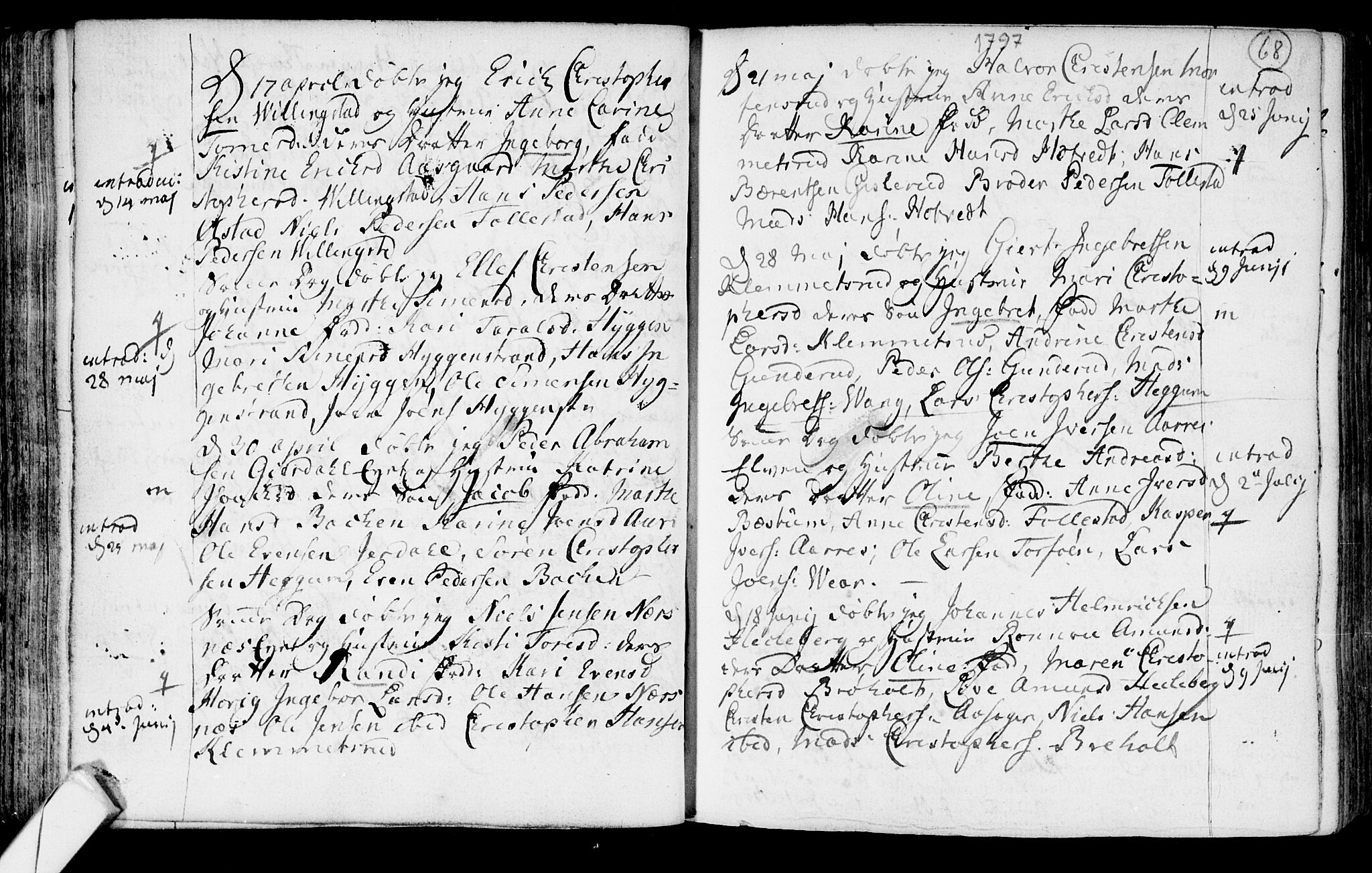 Røyken kirkebøker, SAKO/A-241/F/Fa/L0003: Ministerialbok nr. 3, 1782-1813, s. 68
