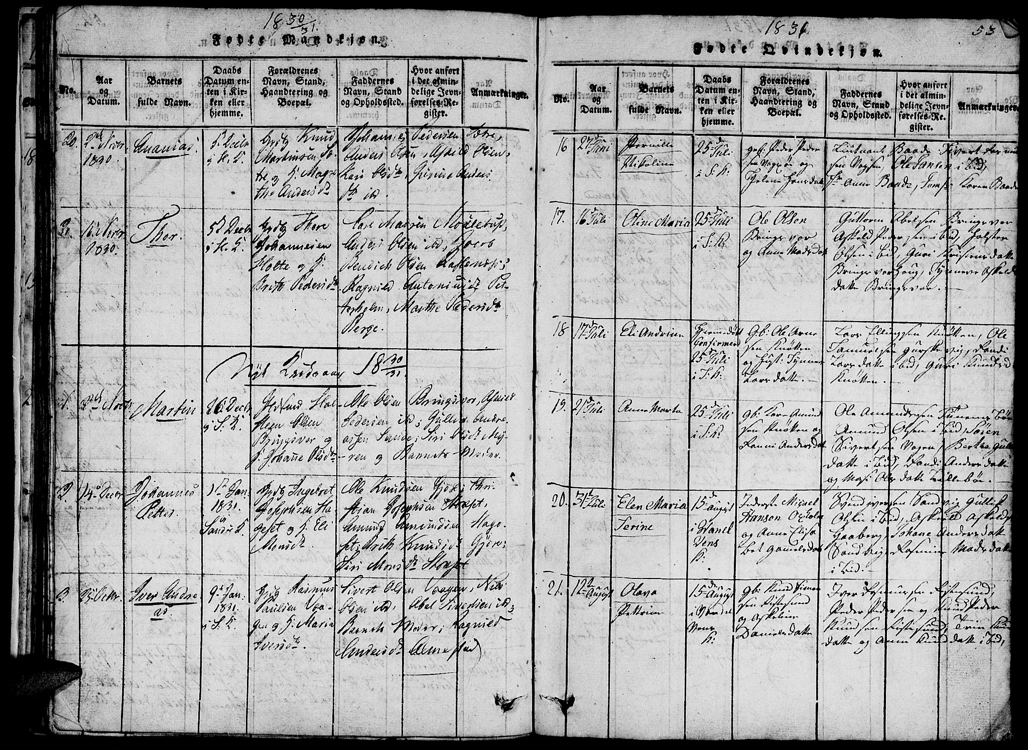 Ministerialprotokoller, klokkerbøker og fødselsregistre - Møre og Romsdal, SAT/A-1454/503/L0046: Klokkerbok nr. 503C01, 1816-1842, s. 53