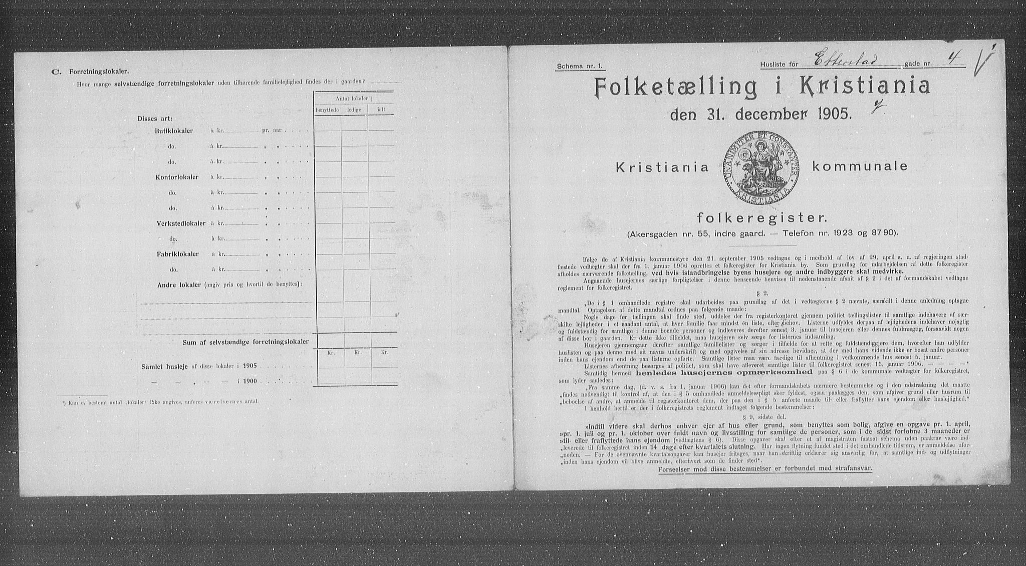 OBA, Kommunal folketelling 31.12.1905 for Kristiania kjøpstad, 1905, s. 11568