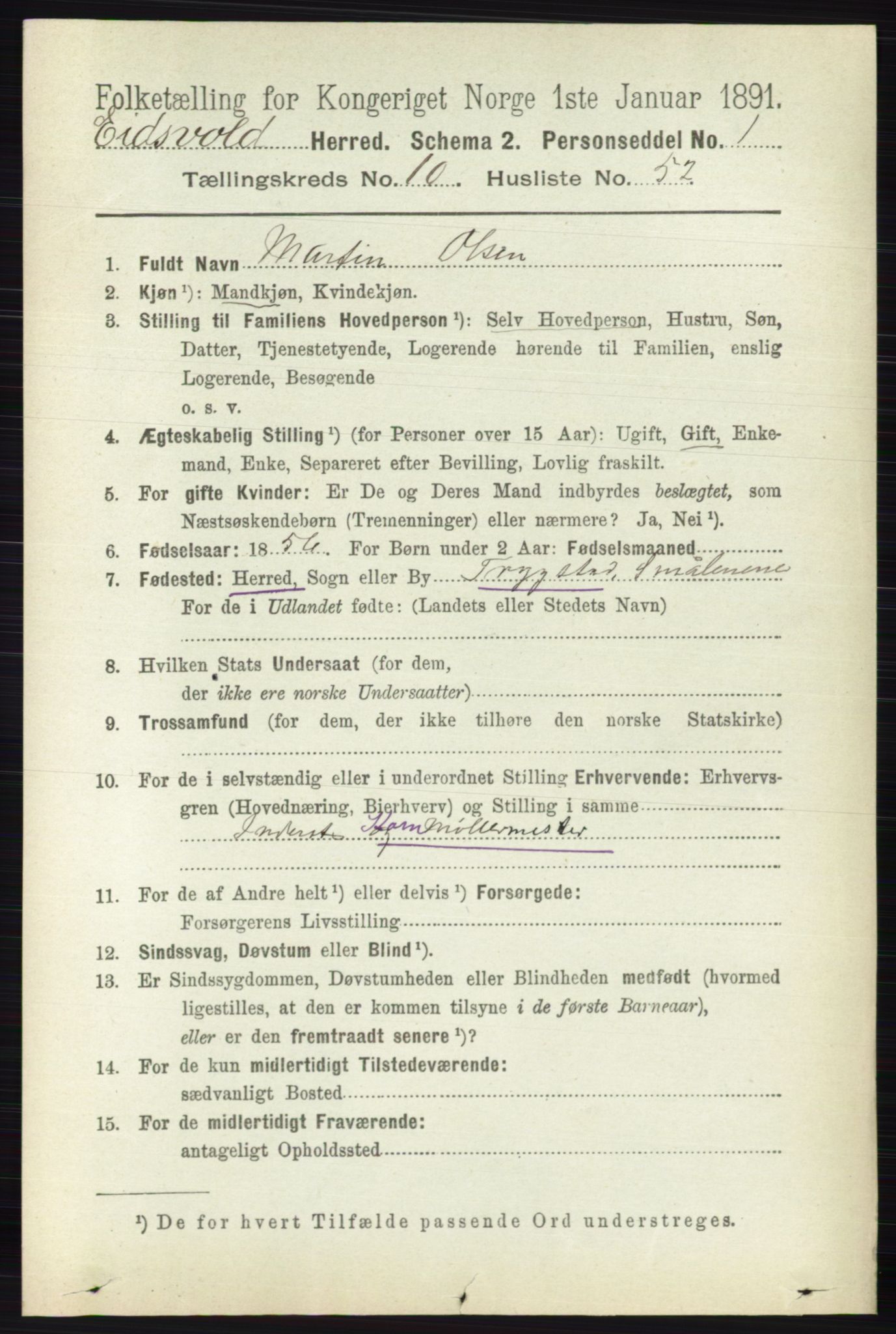 RA, Folketelling 1891 for 0237 Eidsvoll herred, 1891, s. 7166