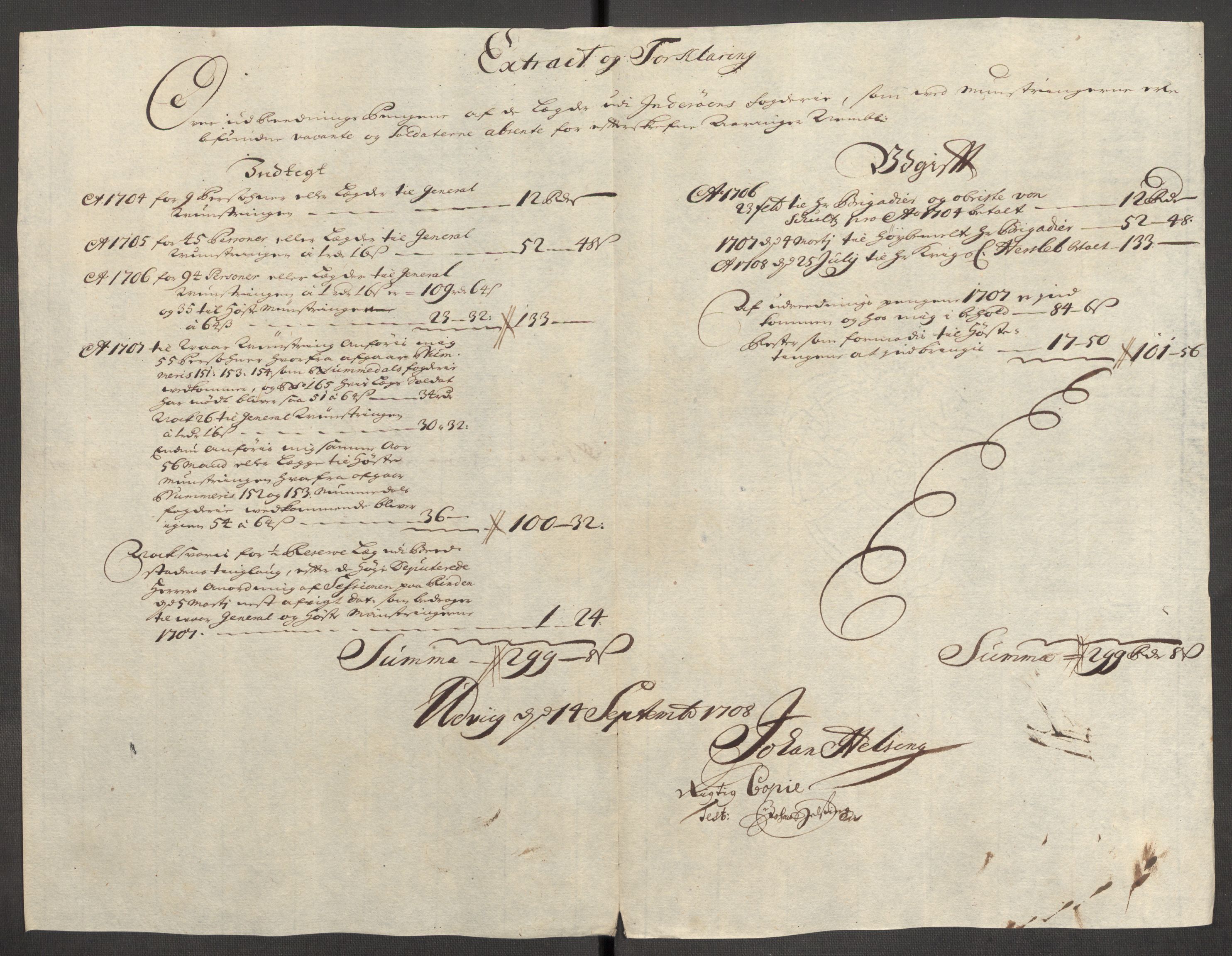 Rentekammeret inntil 1814, Reviderte regnskaper, Fogderegnskap, RA/EA-4092/R63/L4316: Fogderegnskap Inderøy, 1708, s. 190
