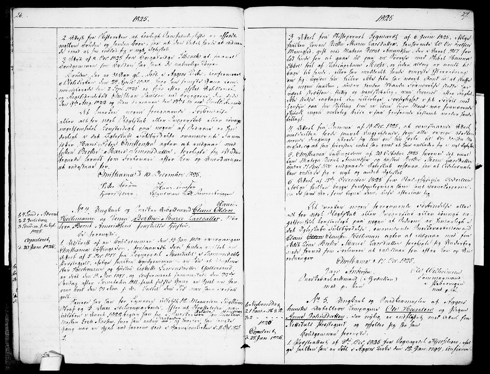 Garnisonsmenigheten Kirkebøker, AV/SAO-A-10846/H/Ha/L0001: Lysningsprotokoll nr. I 1, 1823-1828, s. 26-27