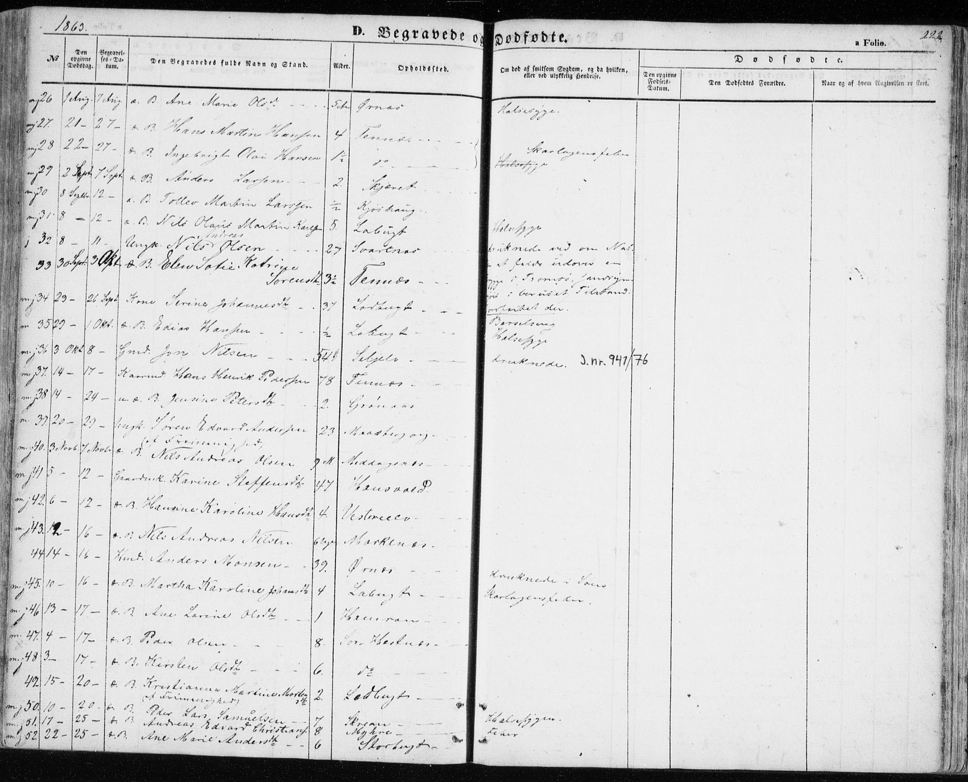 Balsfjord sokneprestembete, AV/SATØ-S-1303/G/Gaa/L0003kirke: Ministerialbok nr. 3, 1856-1870, s. 222