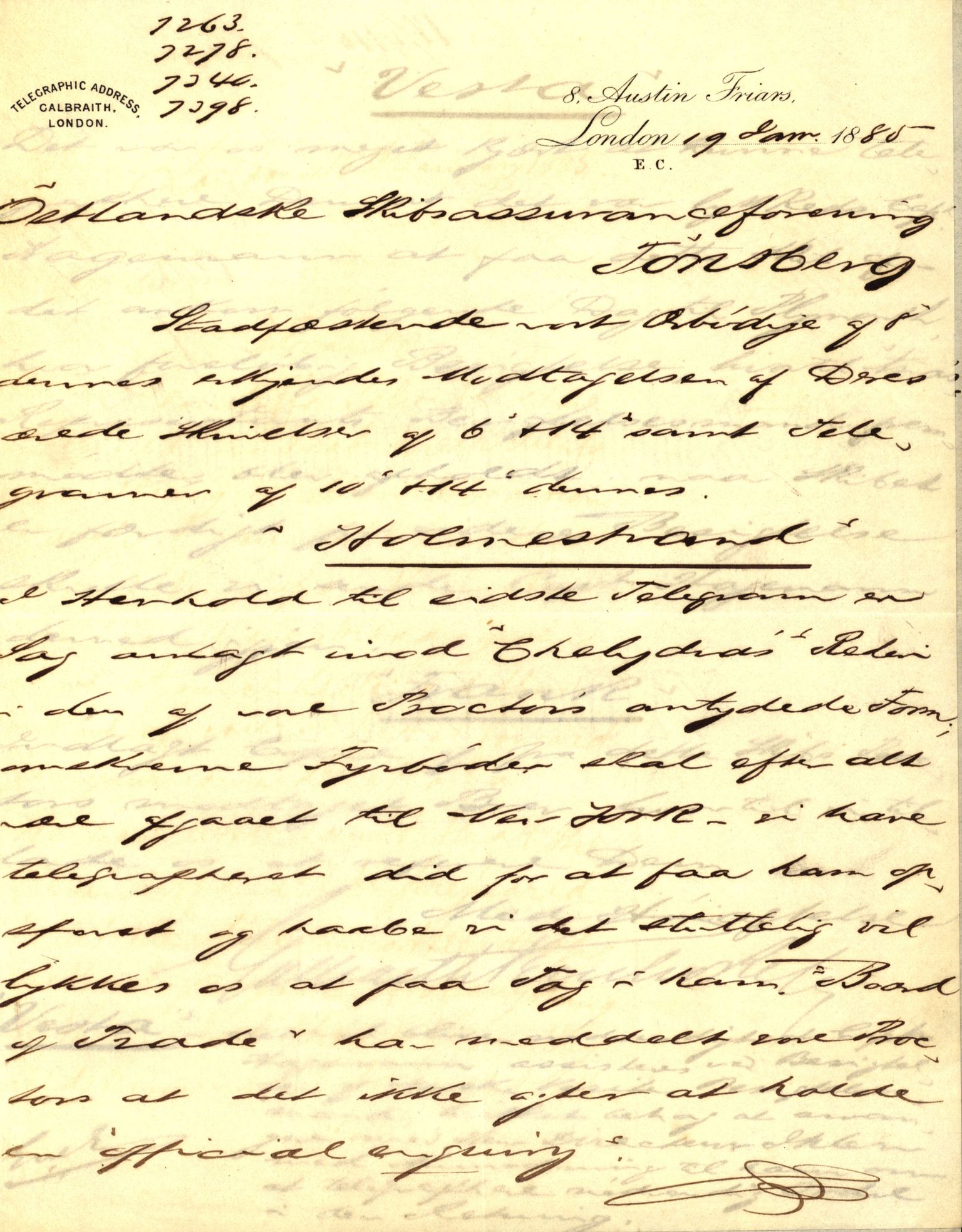 Pa 63 - Østlandske skibsassuranceforening, VEMU/A-1079/G/Ga/L0017/0003: Havaridokumenter / Alma, Aise, Ole Bull, Tellus, Frank, 1884, s. 42