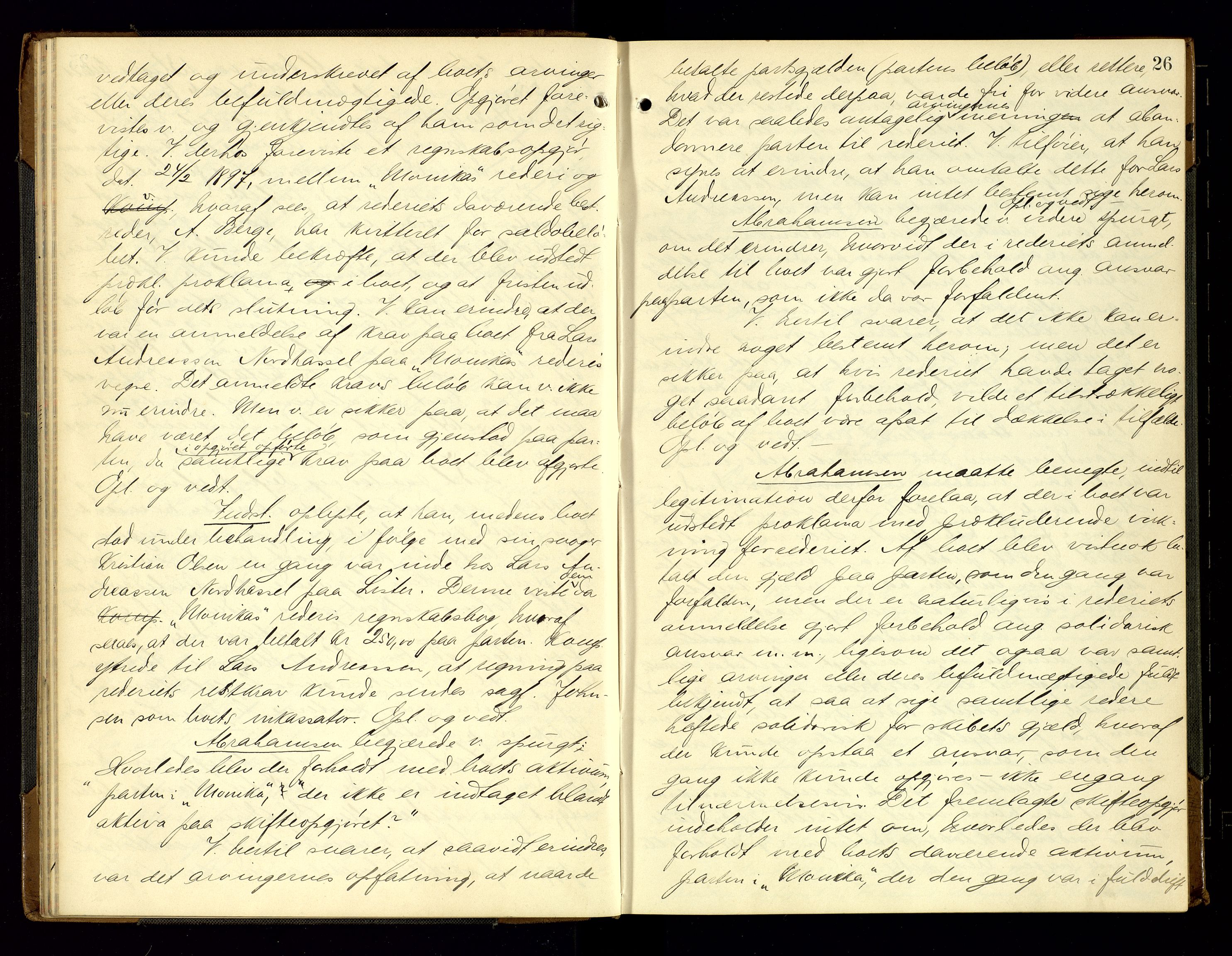 Lyngdal sorenskriveri, AV/SAK-1221-0004/F/Fb/L0093: Ekstrarettsprotokoll nr. 29, 1901-1904, s. 26