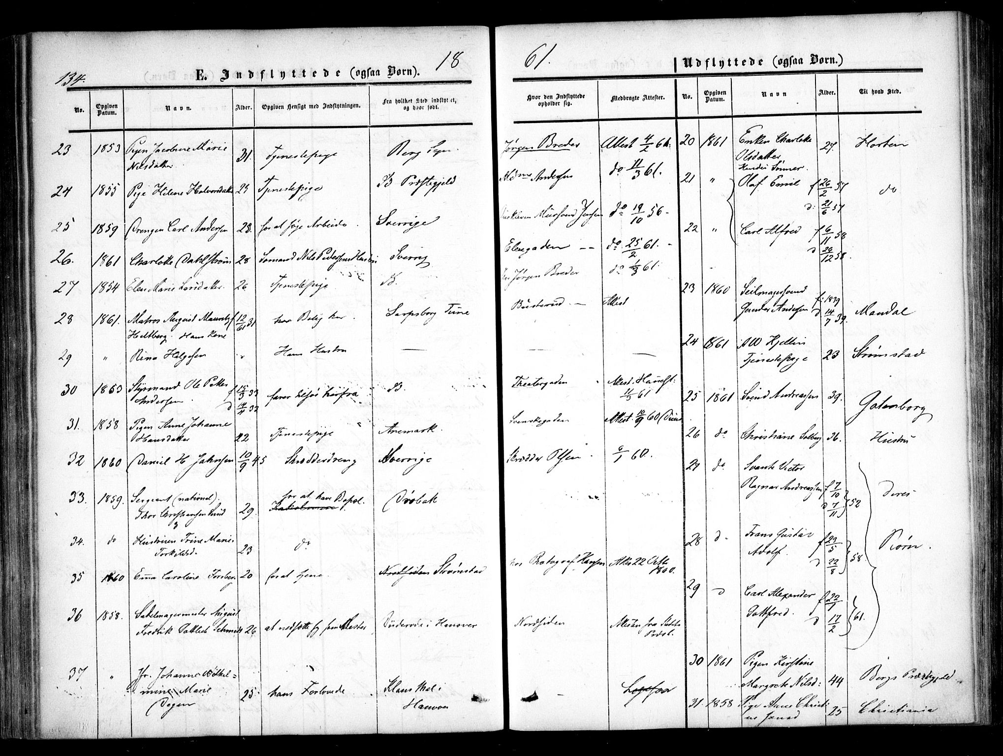 Halden prestekontor Kirkebøker, AV/SAO-A-10909/F/Fa/L0008: Ministerialbok nr. I 8, 1857-1865, s. 134