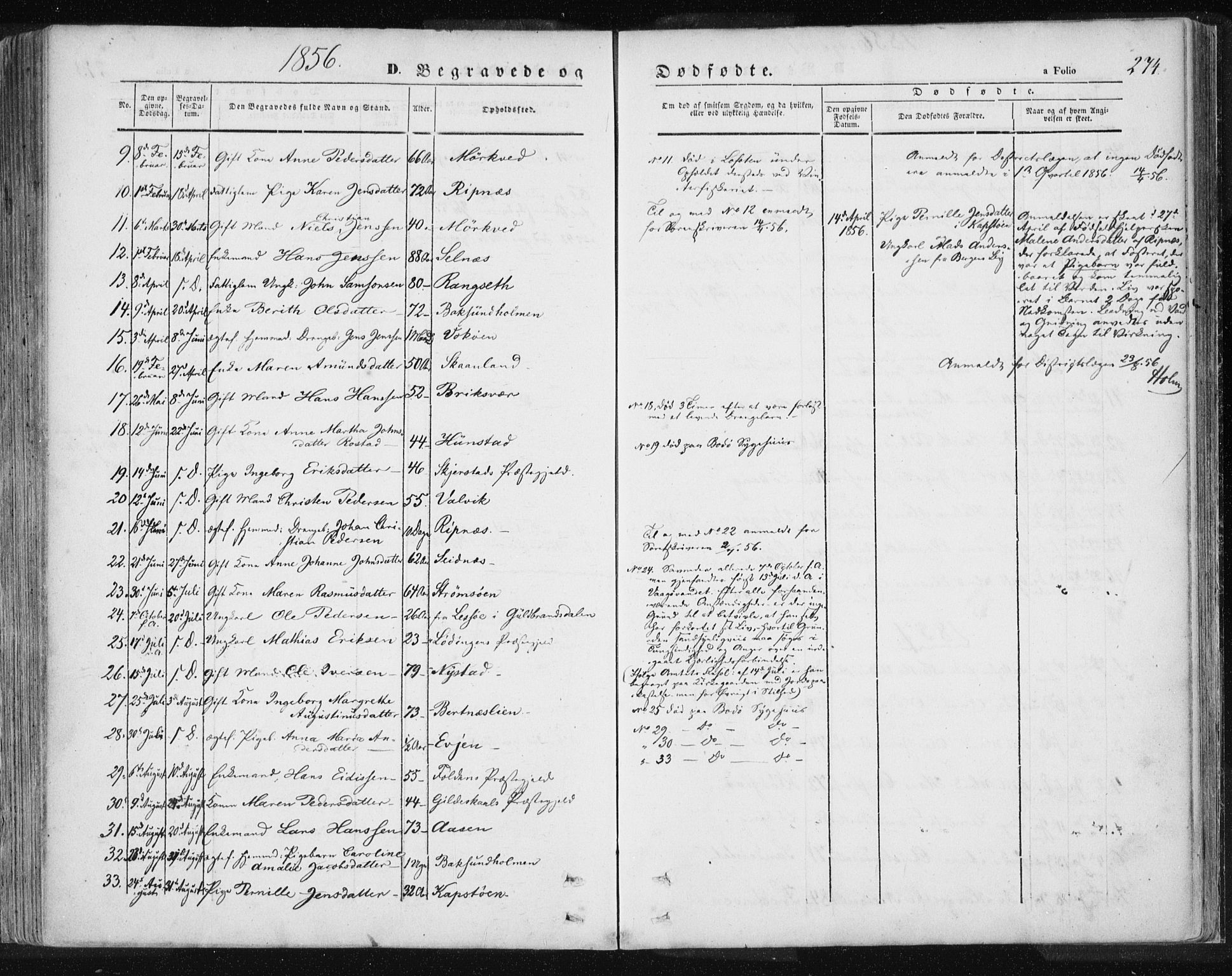 Ministerialprotokoller, klokkerbøker og fødselsregistre - Nordland, AV/SAT-A-1459/801/L0007: Ministerialbok nr. 801A07, 1845-1863, s. 274