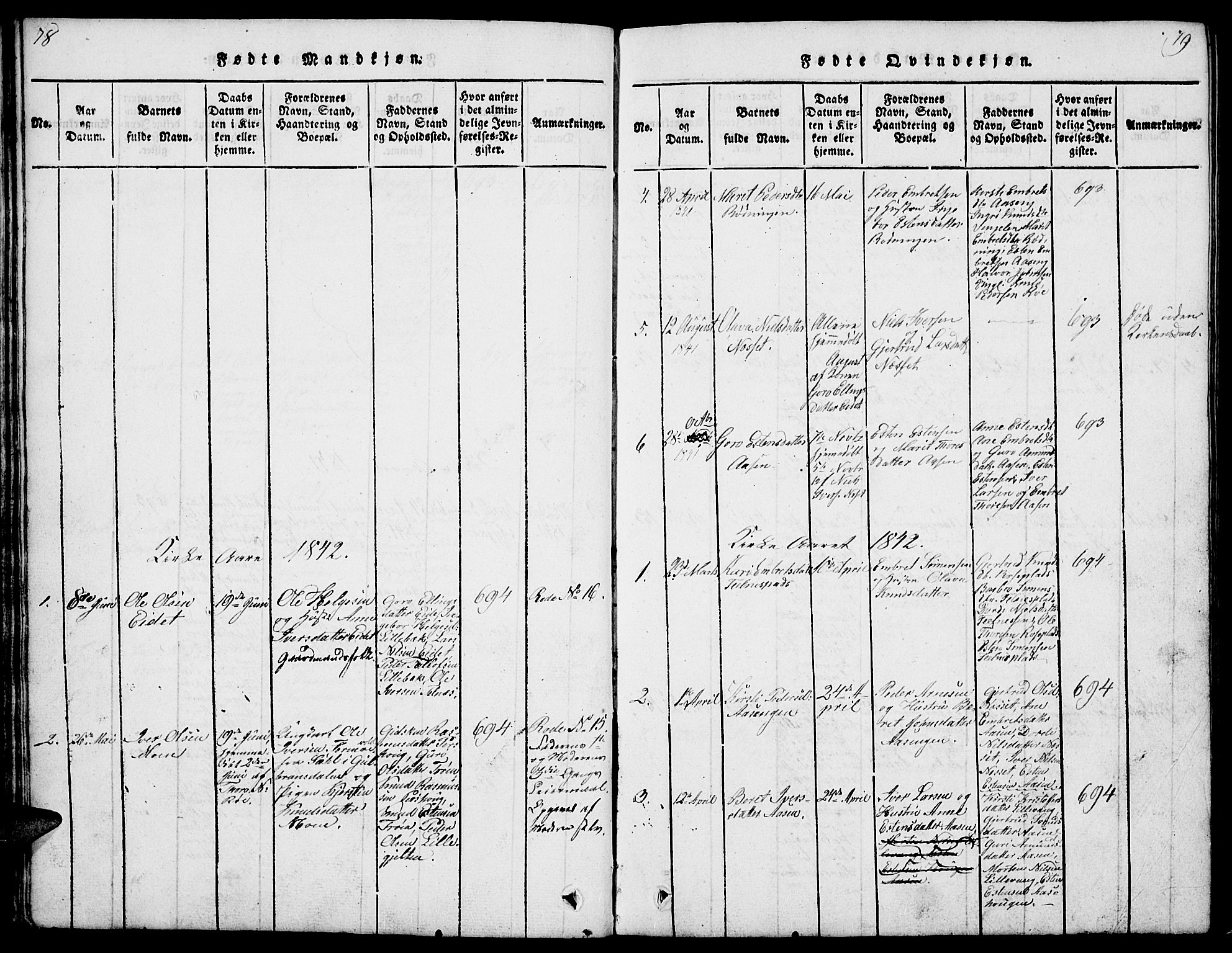 Tolga prestekontor, AV/SAH-PREST-062/L/L0003: Klokkerbok nr. 3, 1815-1862, s. 78-79