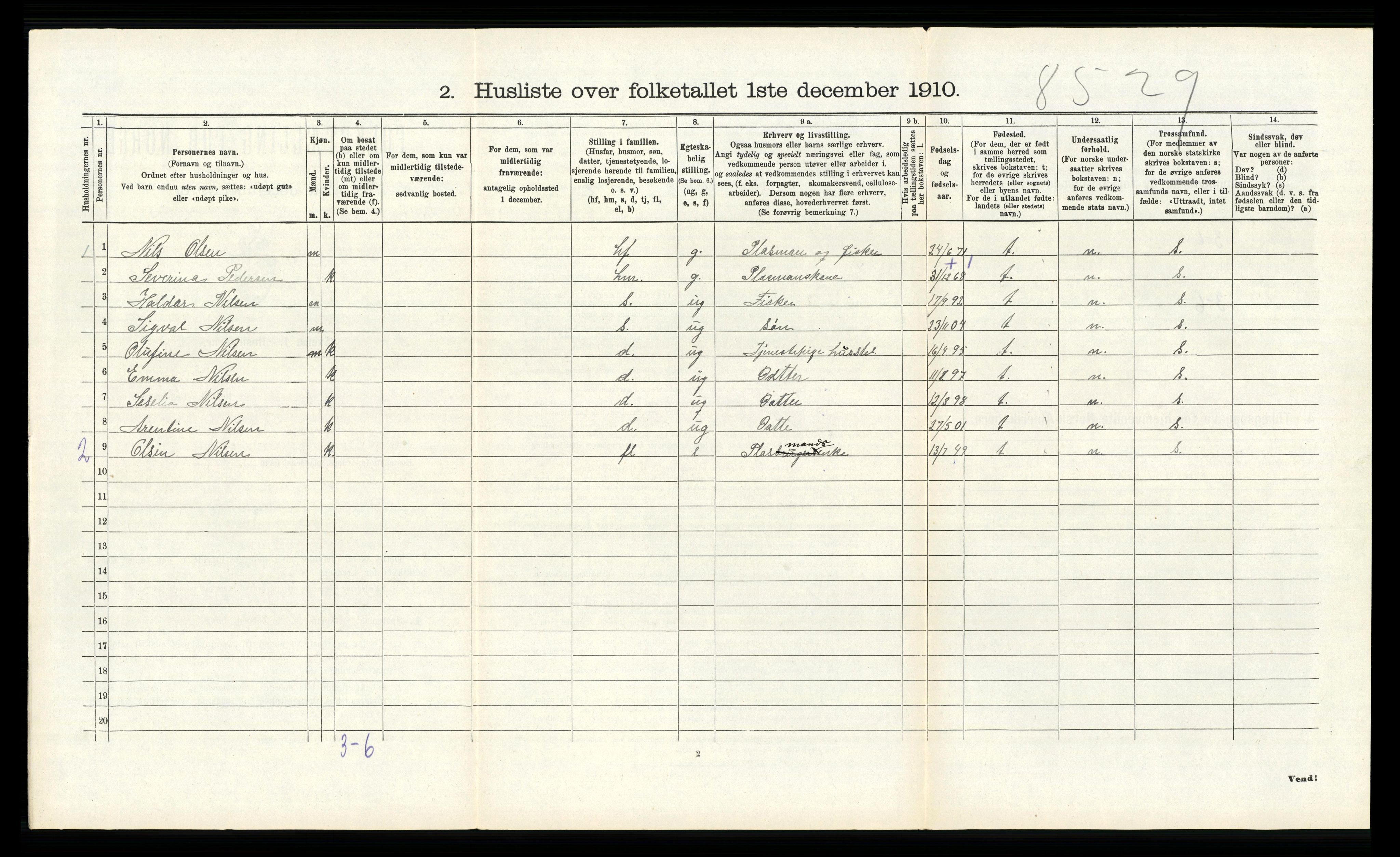 RA, Folketelling 1910 for 1264 Austrheim herred, 1910, s. 661