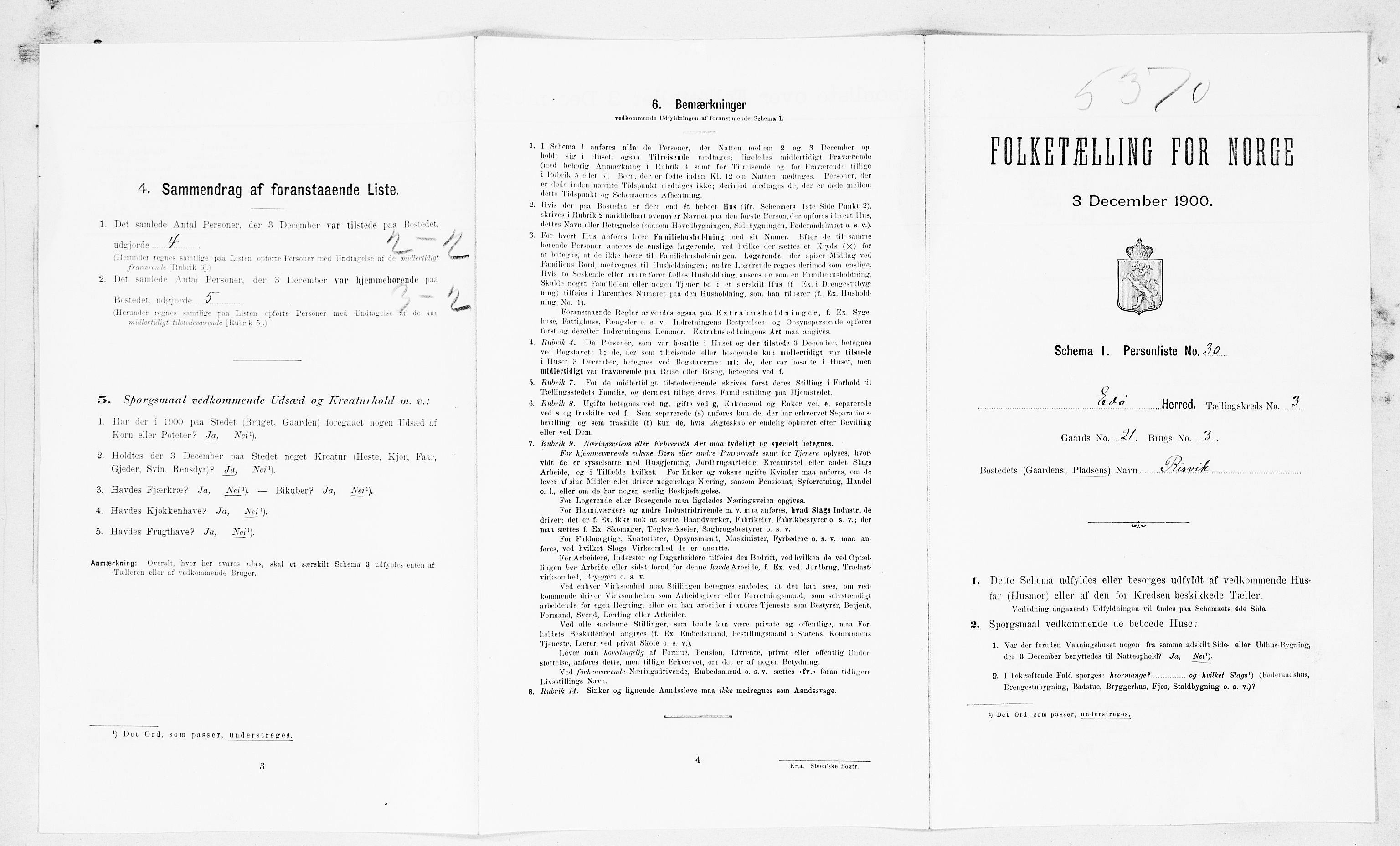 SAT, Folketelling 1900 for 1573 Edøy herred, 1900, s. 256