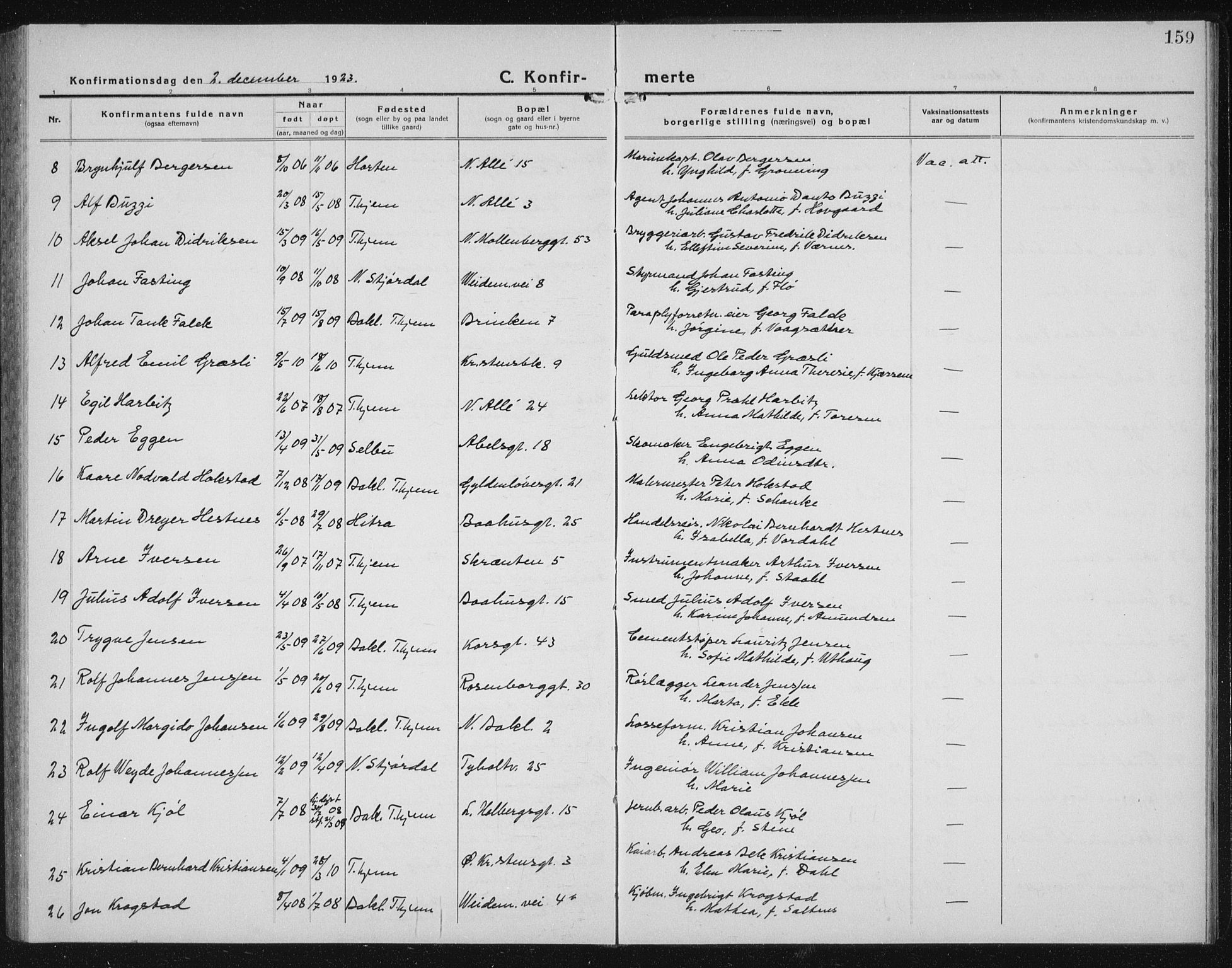 Ministerialprotokoller, klokkerbøker og fødselsregistre - Sør-Trøndelag, AV/SAT-A-1456/604/L0227: Klokkerbok nr. 604C10, 1923-1942, s. 159