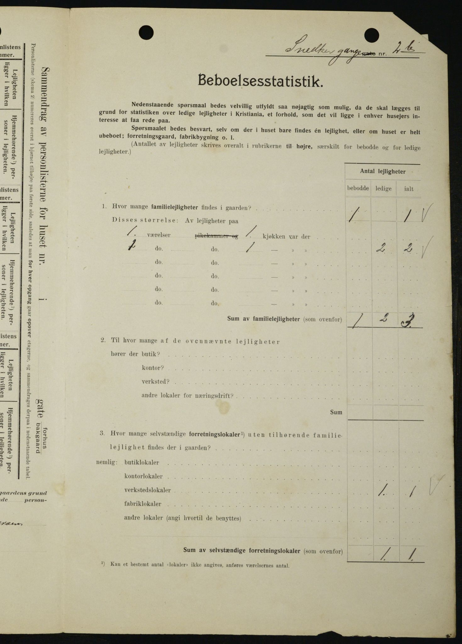 OBA, Kommunal folketelling 1.2.1909 for Kristiania kjøpstad, 1909, s. 88821