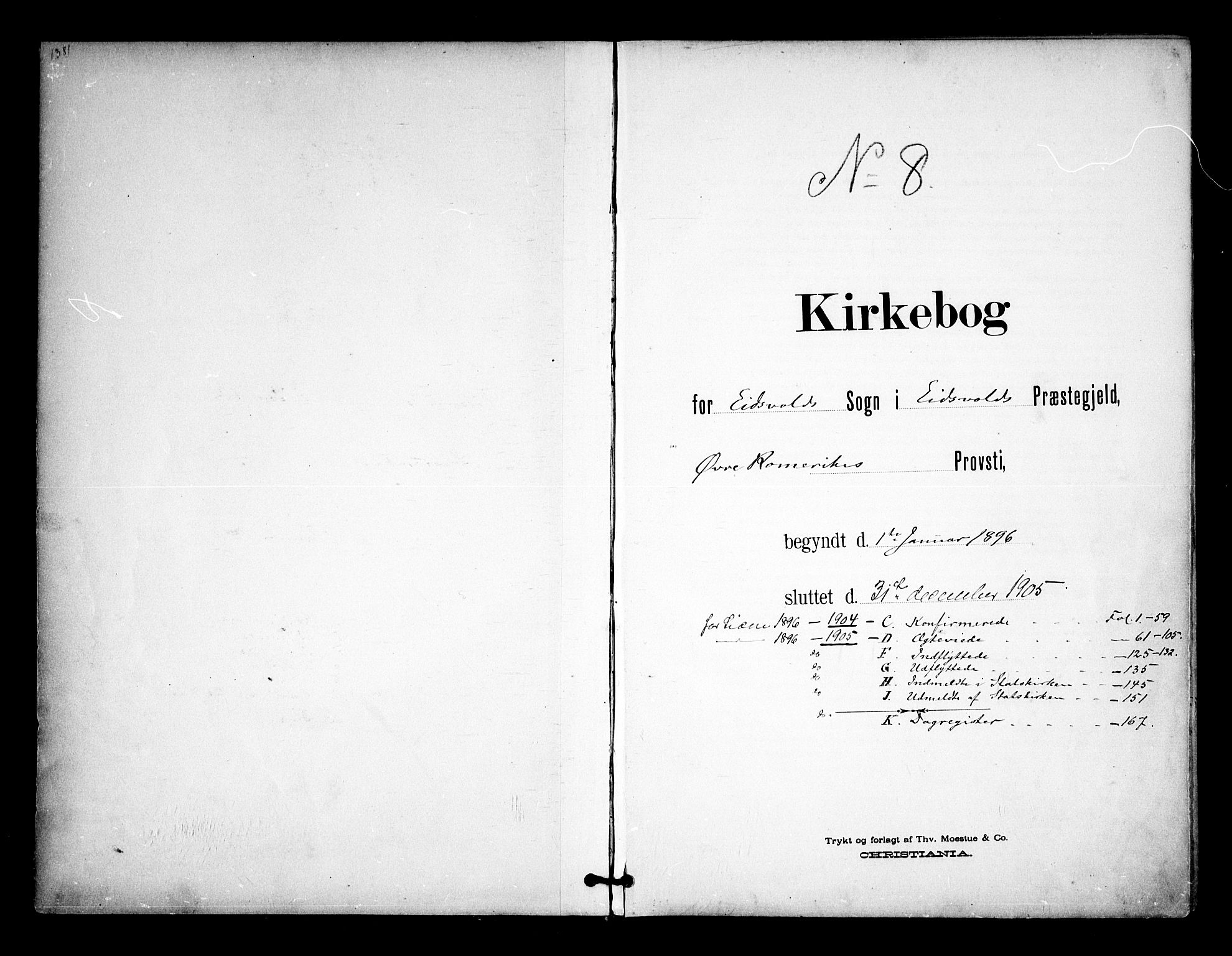 Eidsvoll prestekontor Kirkebøker, SAO/A-10888/F/Fa/L0005: Ministerialbok nr. I 5, 1896-1906