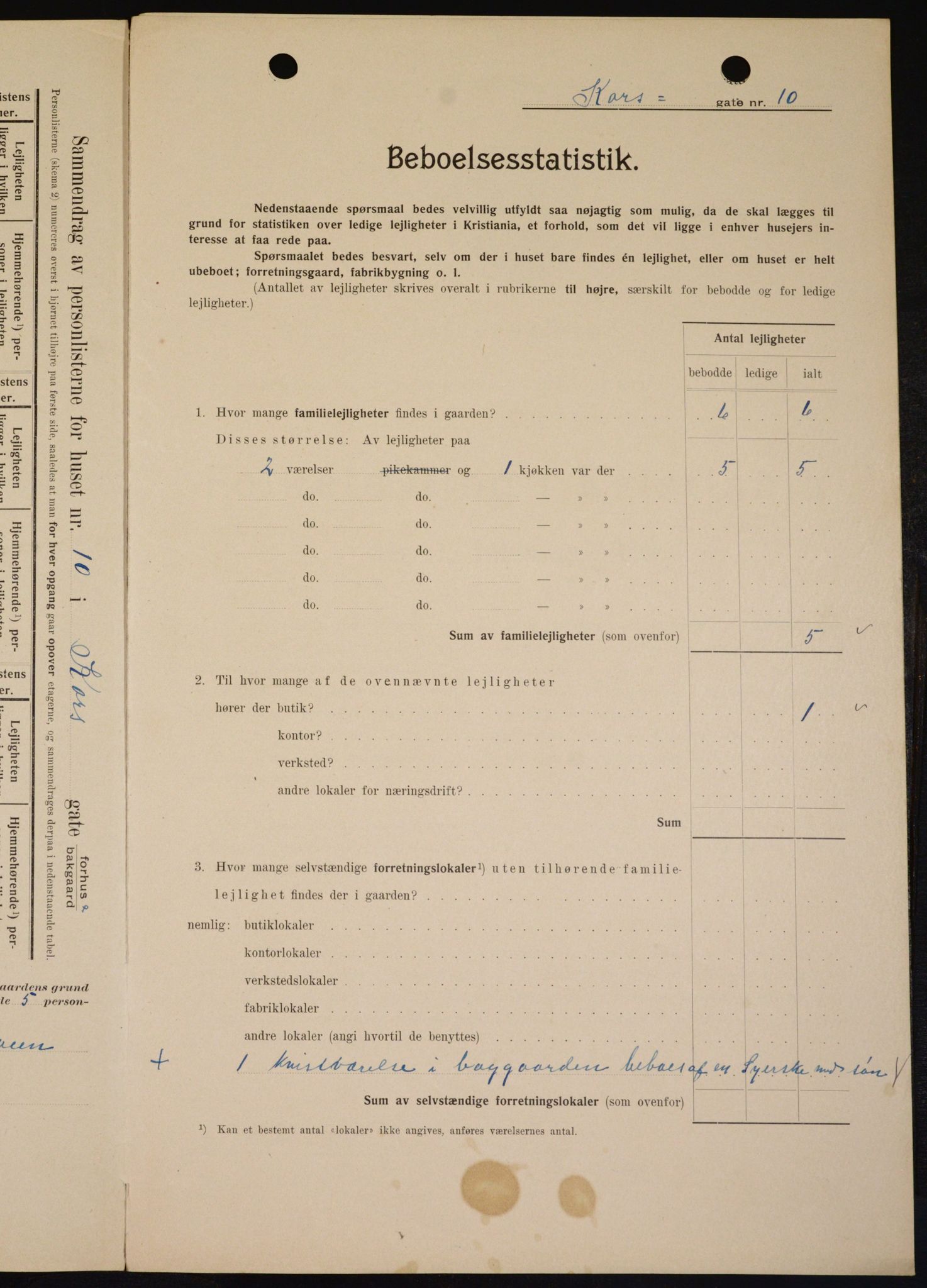 OBA, Kommunal folketelling 1.2.1909 for Kristiania kjøpstad, 1909, s. 49059