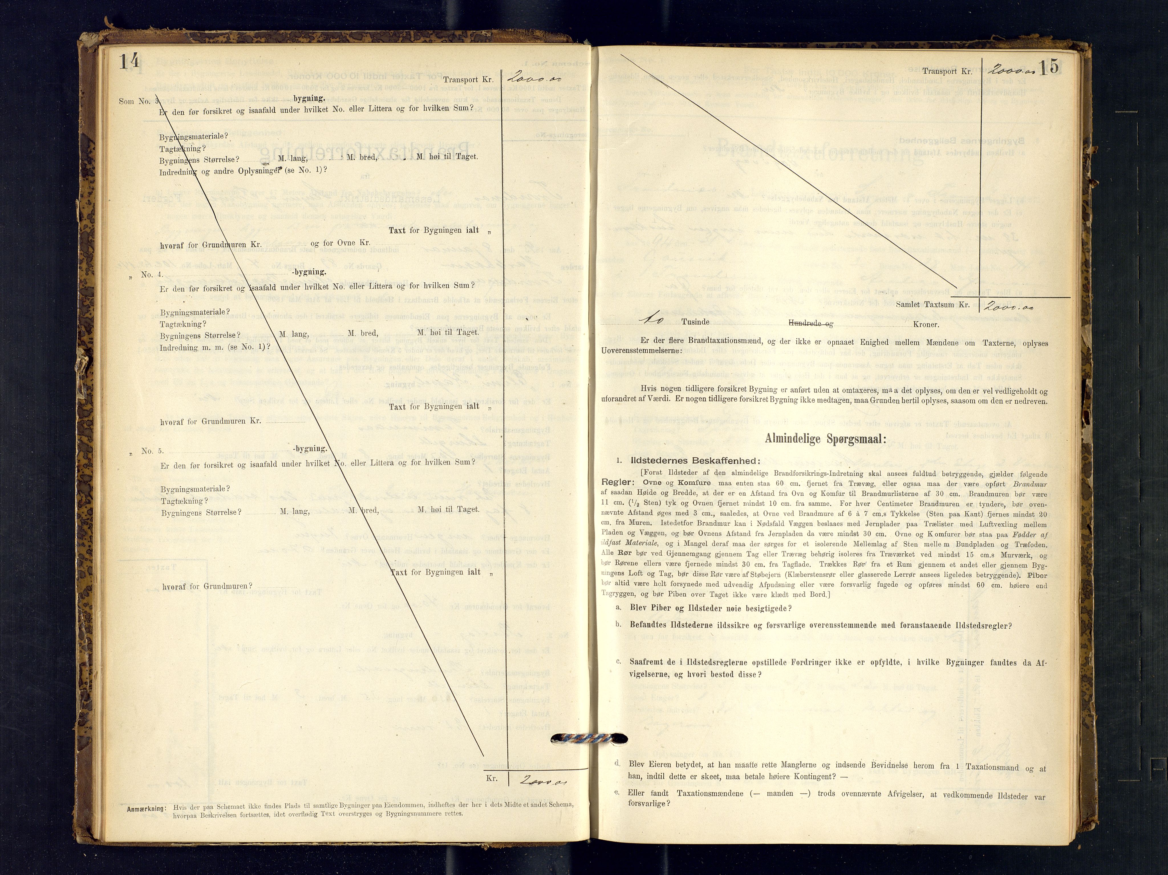 Harstad lensmannskontor, SATØ/SATØ-10/F/Fr/Fra/L0595: Branntakstprotokoll (S). Merket H, 1894-1900, s. 14-15