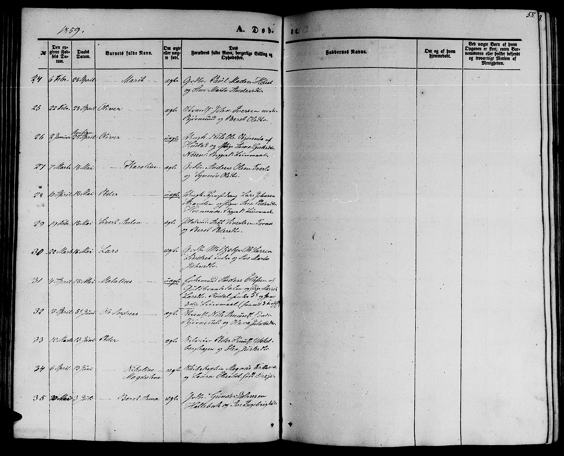 Ministerialprotokoller, klokkerbøker og fødselsregistre - Møre og Romsdal, AV/SAT-A-1454/565/L0753: Klokkerbok nr. 565C02, 1845-1870, s. 58