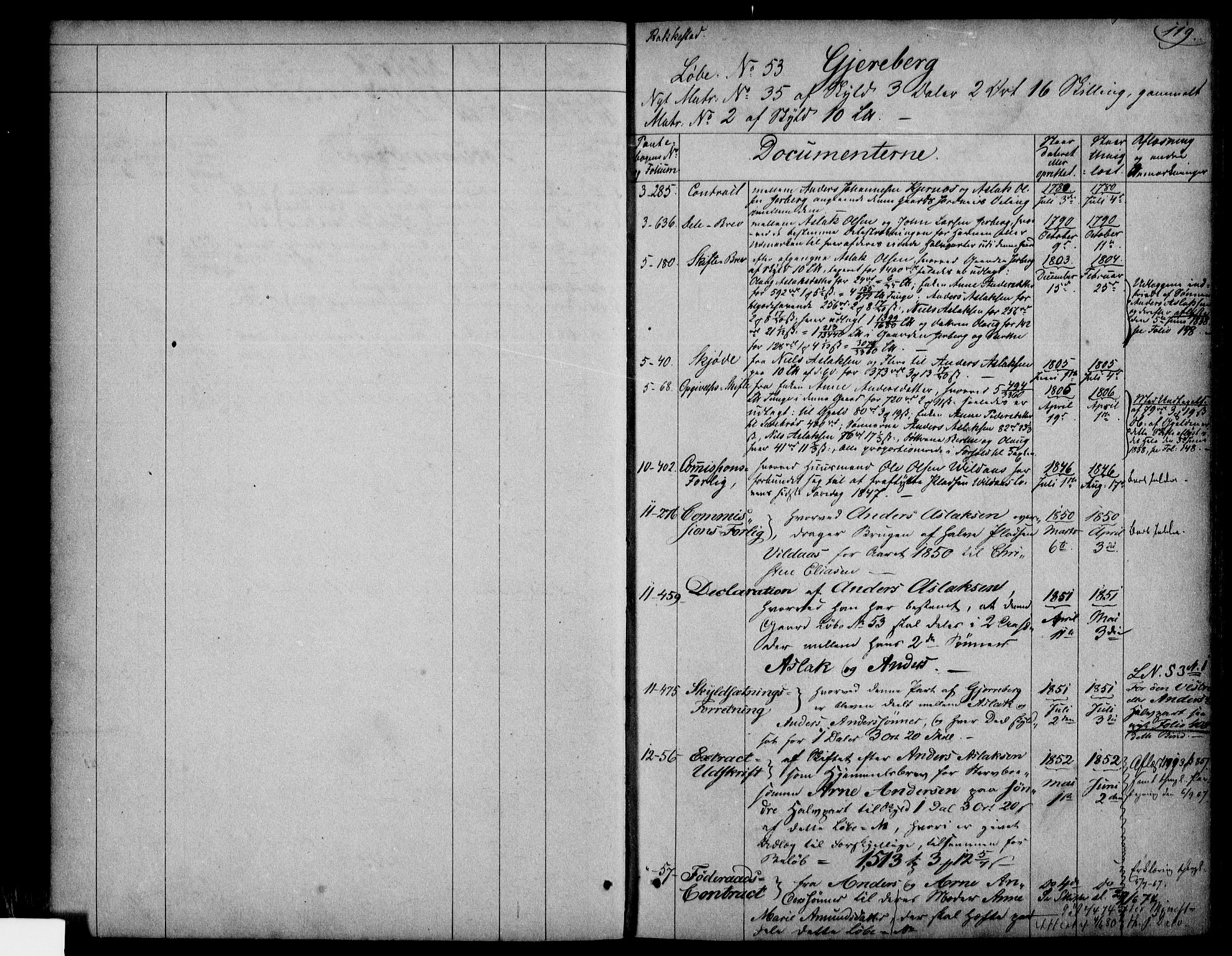 Rakkestad sorenskriveri, SAO/A-10686/G/Ga/Gac/L0001: Panteregister nr. III 1, 1768-1892, s. 119