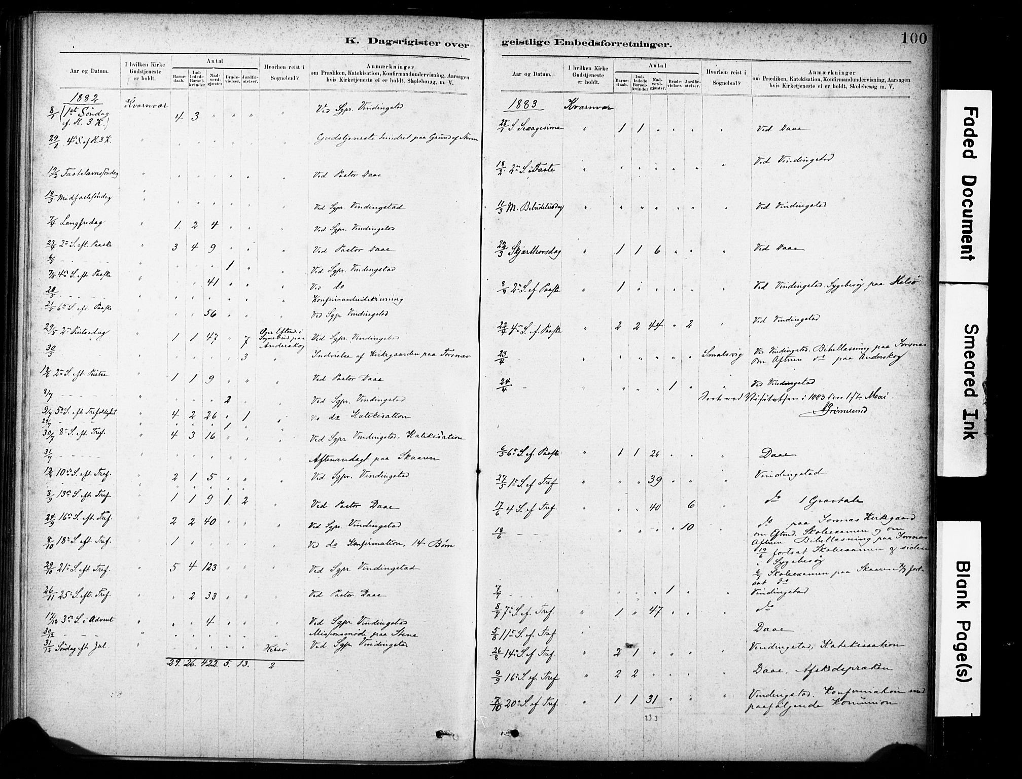 Ministerialprotokoller, klokkerbøker og fødselsregistre - Sør-Trøndelag, AV/SAT-A-1456/635/L0551: Ministerialbok nr. 635A01, 1882-1899, s. 100