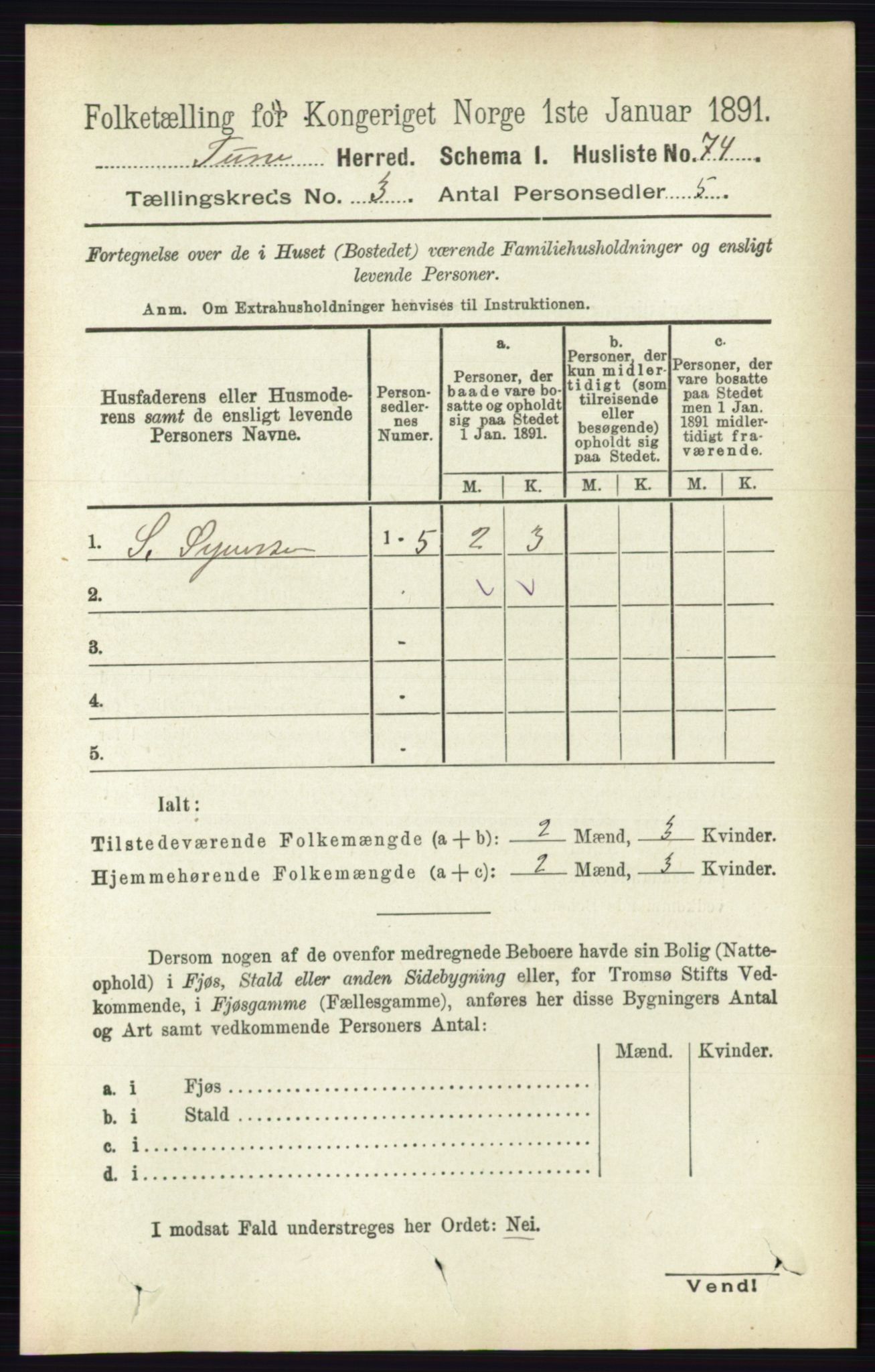 RA, Folketelling 1891 for 0130 Tune herred, 1891, s. 1473