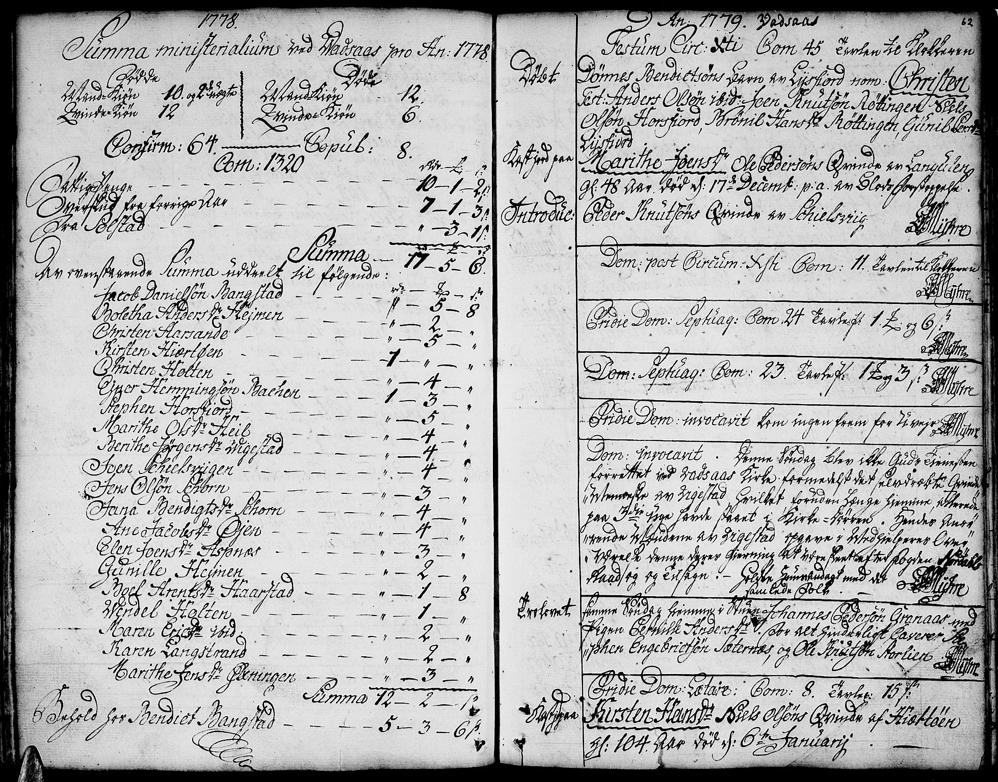 Ministerialprotokoller, klokkerbøker og fødselsregistre - Nordland, AV/SAT-A-1459/810/L0137: Ministerialbok nr. 810A01, 1752-1817, s. 62