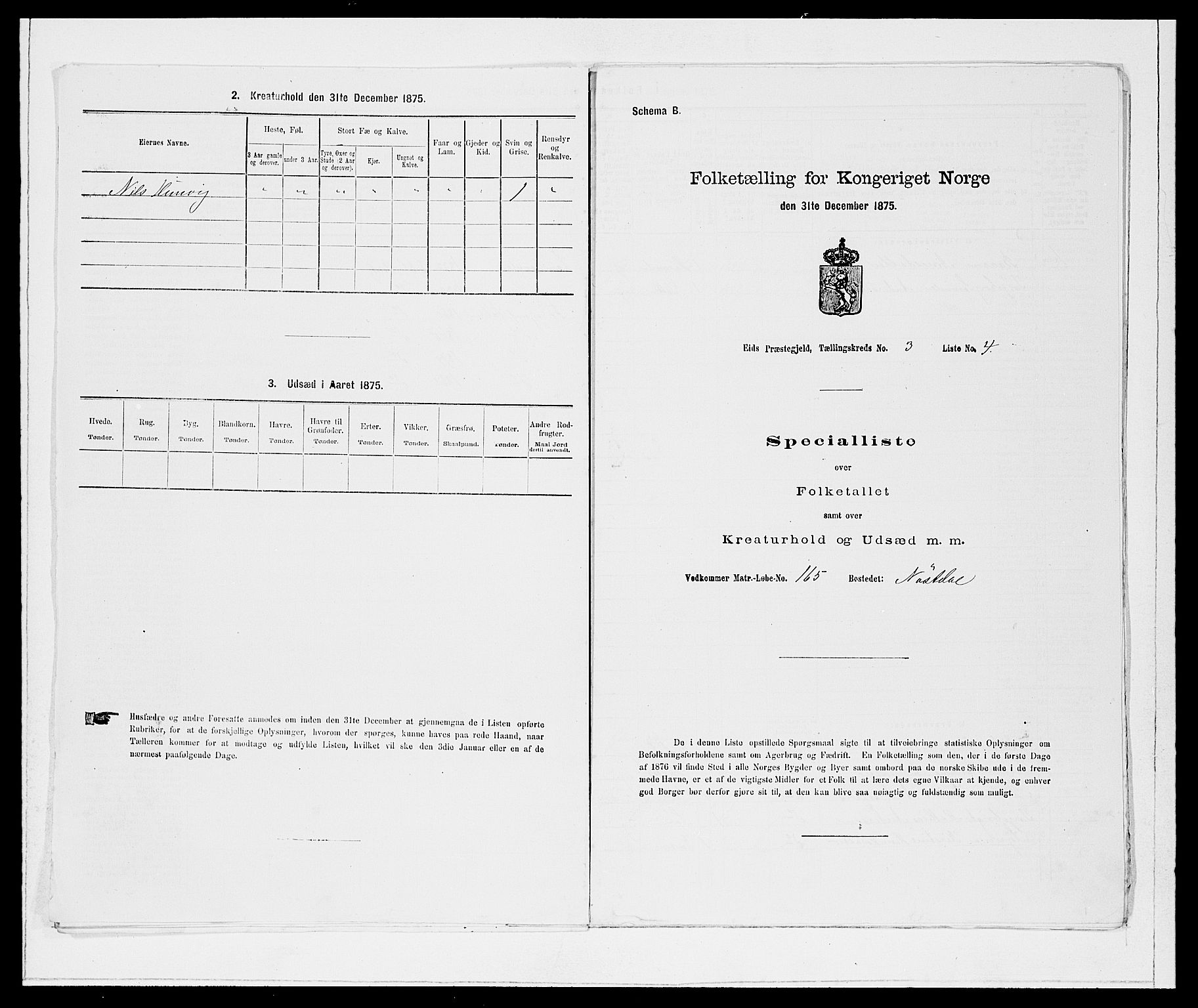 SAB, Folketelling 1875 for 1443P Eid prestegjeld, 1875, s. 236