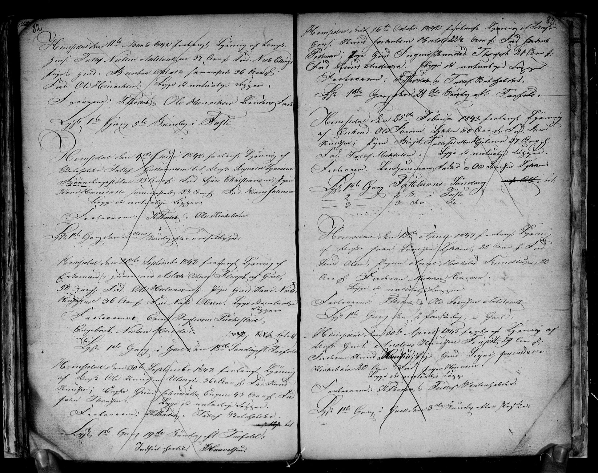 Gol kirkebøker, AV/SAKO-A-226/G/Gb/L0002: Klokkerbok nr. II 2, 1838-1844, s. 82-83