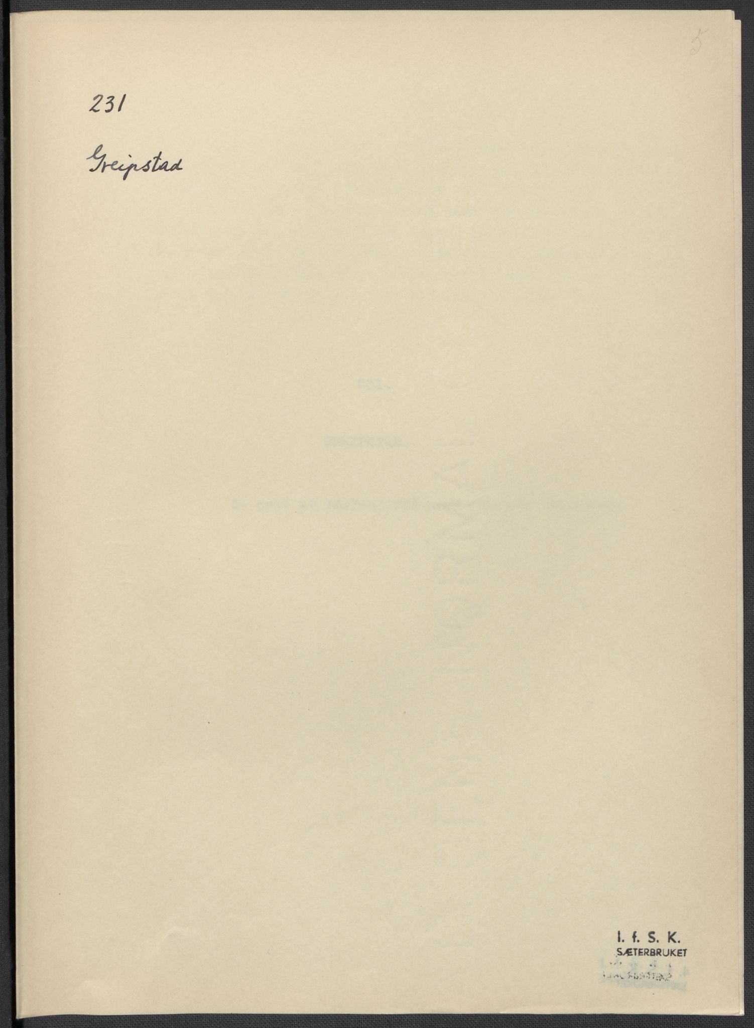 Instituttet for sammenlignende kulturforskning, AV/RA-PA-0424/F/Fc/L0008/0003: Eske B8: / Vest-Agder (perm XXI), 1932-1935, s. 5