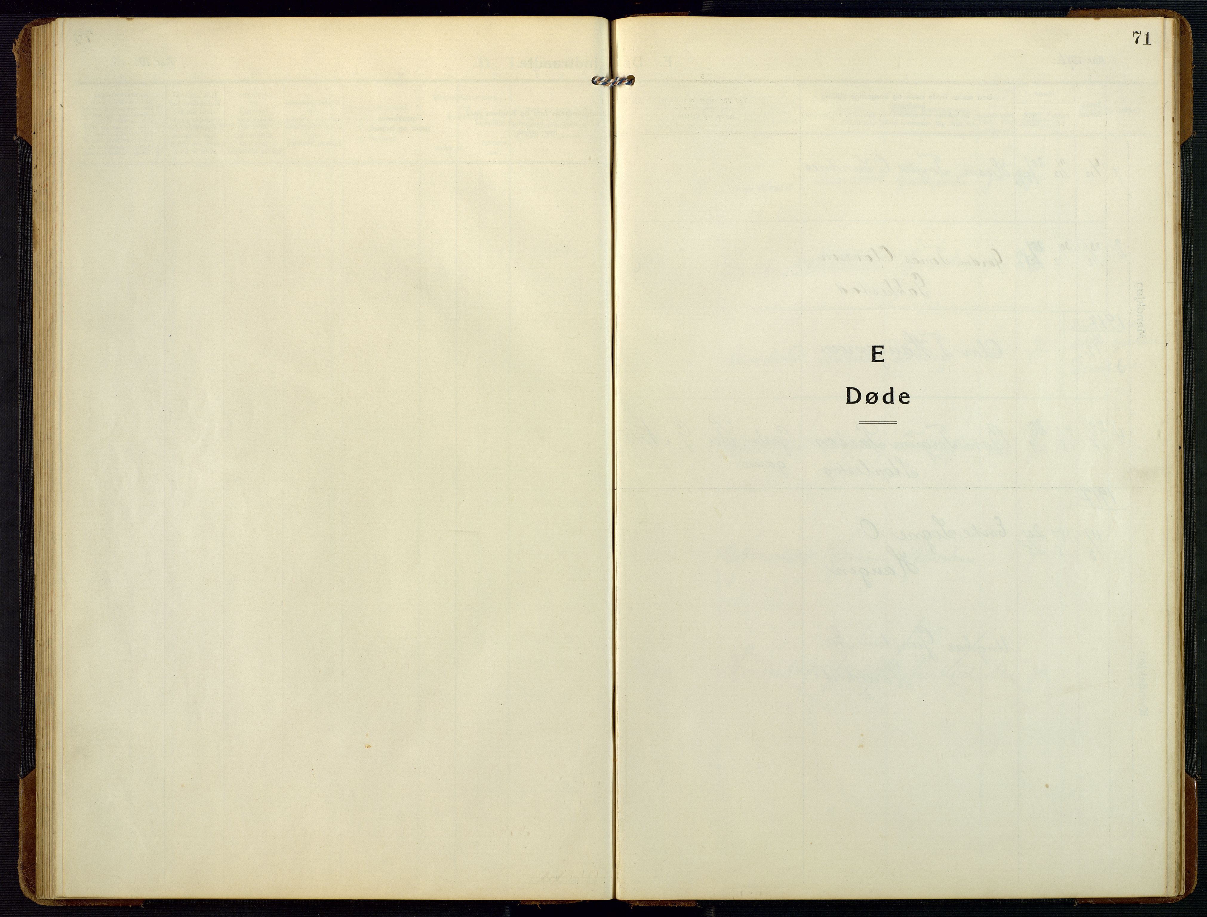 Bygland sokneprestkontor, AV/SAK-1111-0006/F/Fb/Fbc/L0003: Klokkerbok nr. B 3, 1916-1975, s. 71