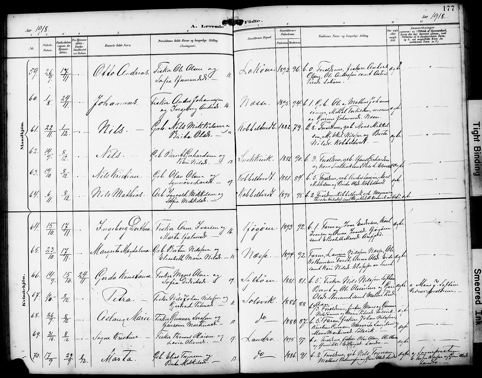 Fjell sokneprestembete, AV/SAB-A-75301/H/Hab: Klokkerbok nr. A 5, 1899-1918, s. 177