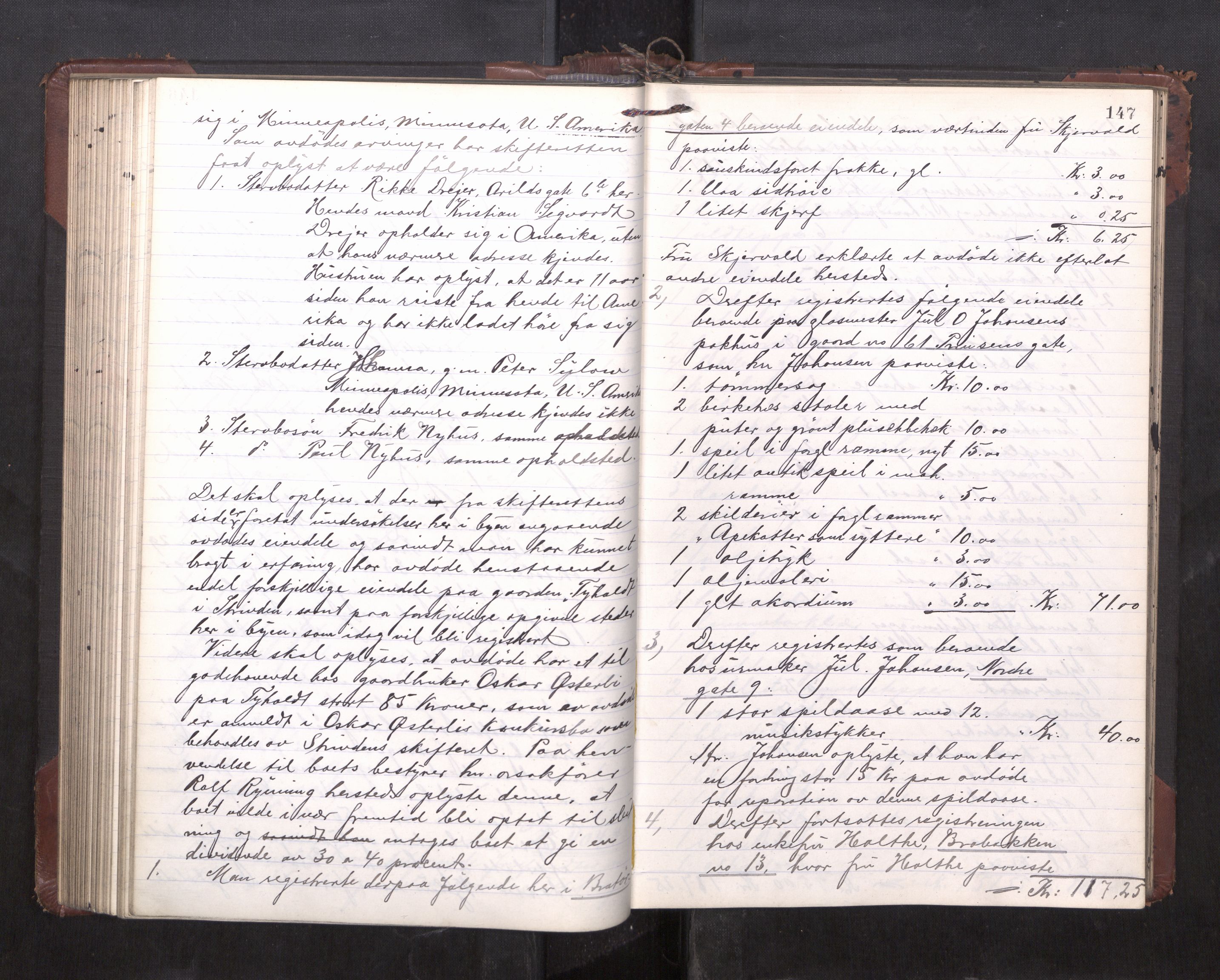 Trondheim byfogd, AV/SAT-A-0003/1/3/3C/L0036: Skifteregistreringsprotokoll - 14/4-24/9. (u/ register), 1915-1918, s. 147